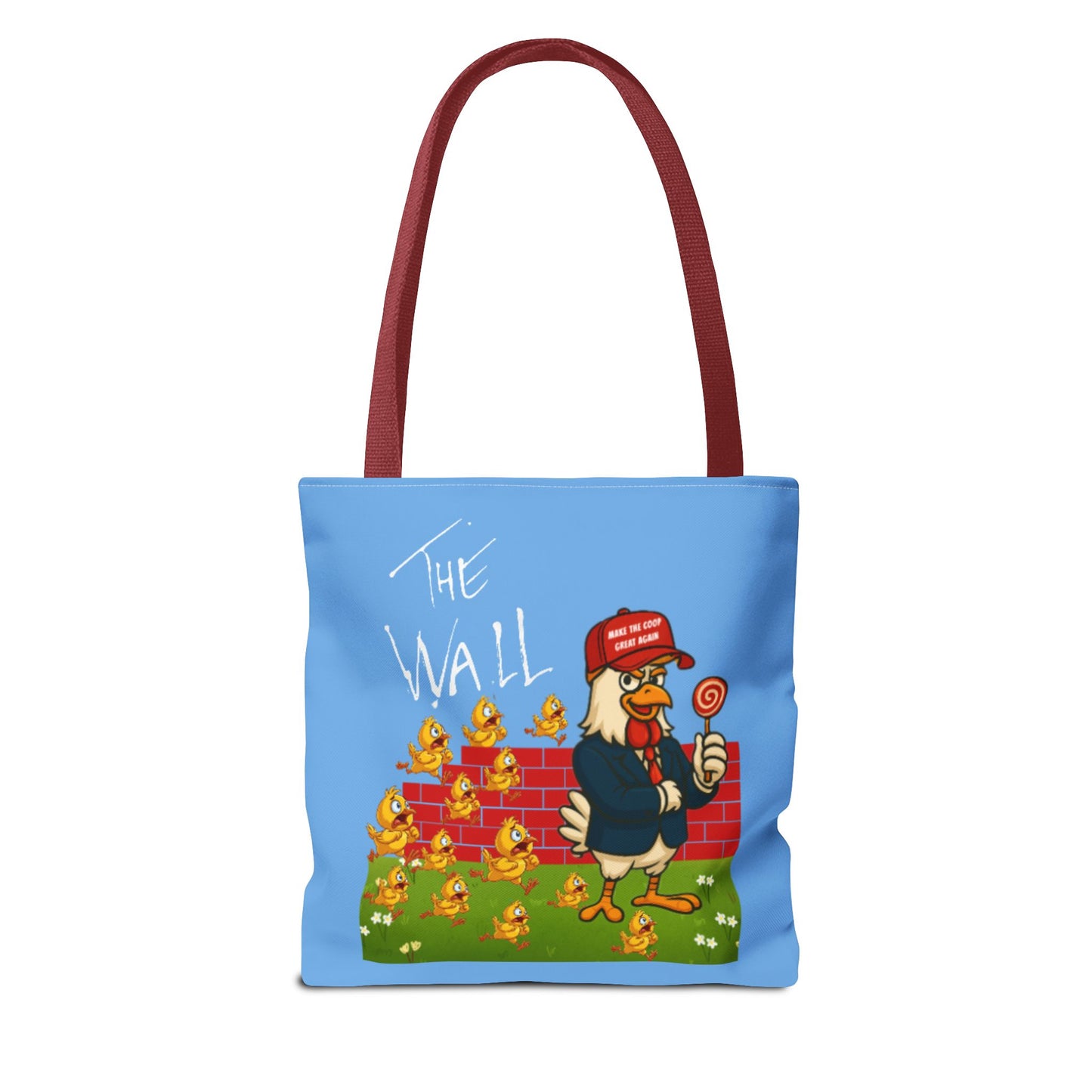 Another Chick Thru The Wall Tote Bag – Funny Political Chicken Graphic | Durable Eco-Friendly Canvas Shopper for Everyday Use