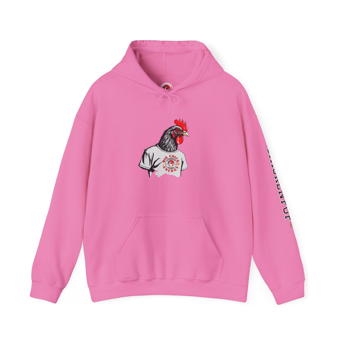 Big Chick Energy Giant Rooster Logo Unisex Hoodie - ChickenPop Arm Logo Edition