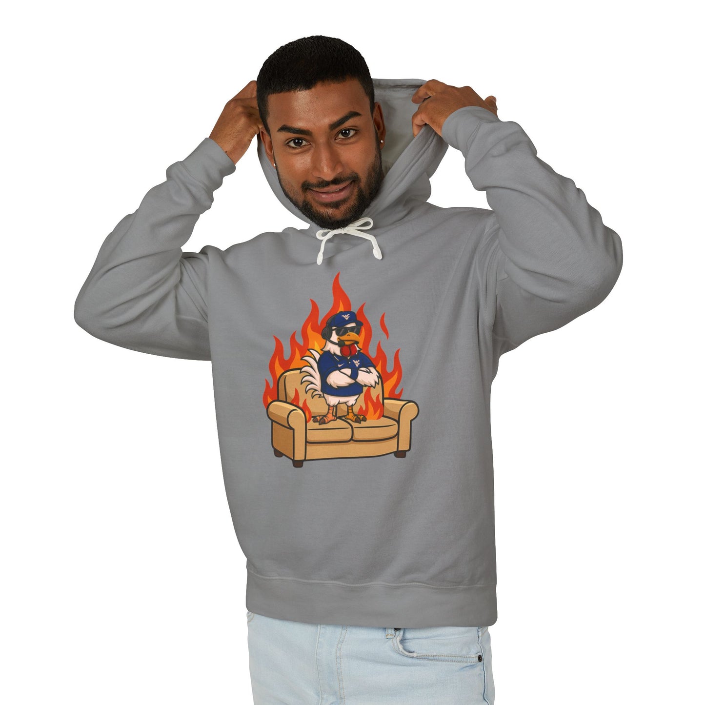 Big Rich Energy Burning Couch Hoodie – Chaos Quote 🔥FREE SHIPPING🔥