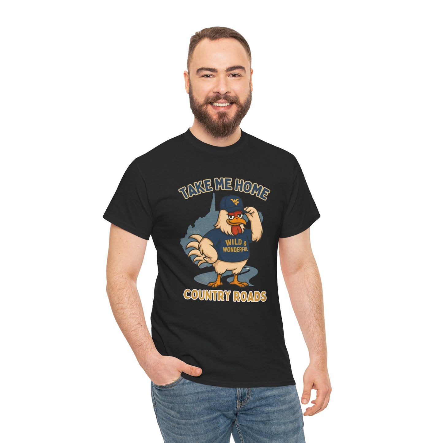 Take Me Home Country Roads WV Coop Daddy Tee – Funny West Virginia Rooster Shirt