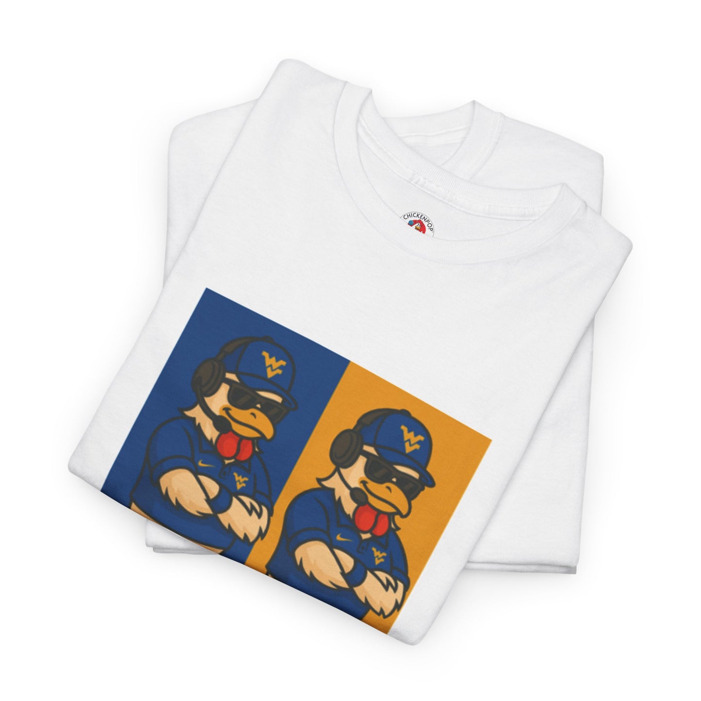 Warhol WVU Coop Daddy T-Shirt – Pop Art Coach Rooster Graphic Tee for Mountaineer Fans FREE SHIPPING