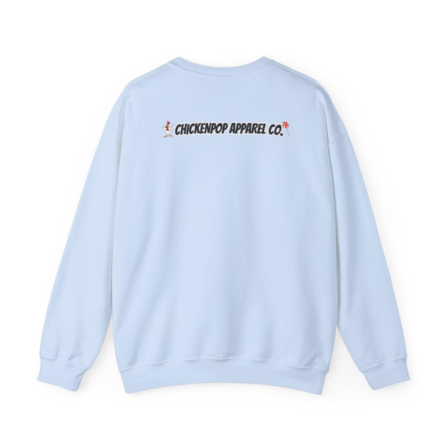 Coop Wars Crewneck Sweatshirt – Funny Political Graphic Pullover | Unisex Heavy Blend with ChickenPop Logo | Ethically Made & Cozy Cold-Weather Humor