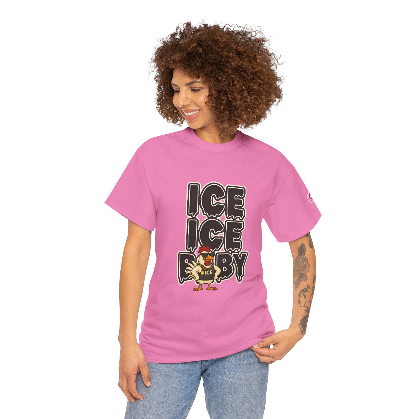 ICE ICE BABY Funny Chicken T-Shirt – Coop Daddy Parody Tee for Music & Poultry Fans