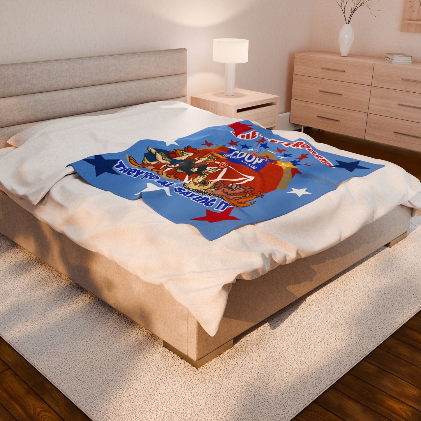 The Best Rooster Blanket – Make the Coop Great Again | Funny Chicken Throw Blanket for Adults – Cozy, Patriotic & Hilarious Gift