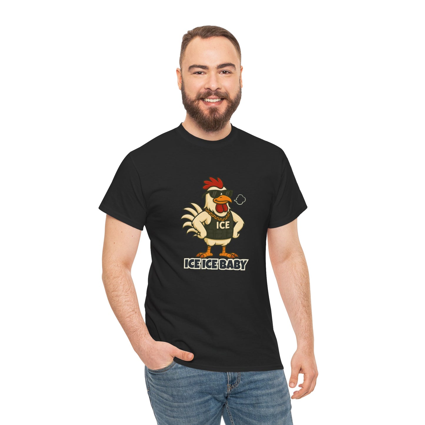 Ice Ice Baby Part 2 Funny Chicken T-Shirt – Cool Rooster Graphic Tee | Unisex Retro Hip-Hop Style