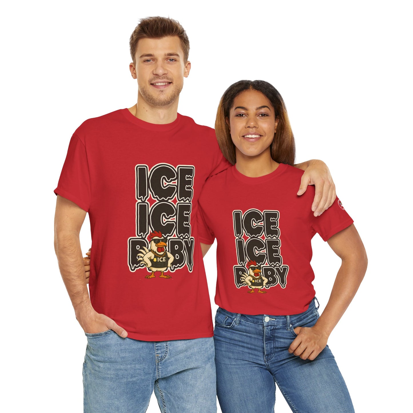 ICE ICE BABY Funny Chicken T-Shirt – Coop Daddy Parody Tee for Music & Poultry Fans