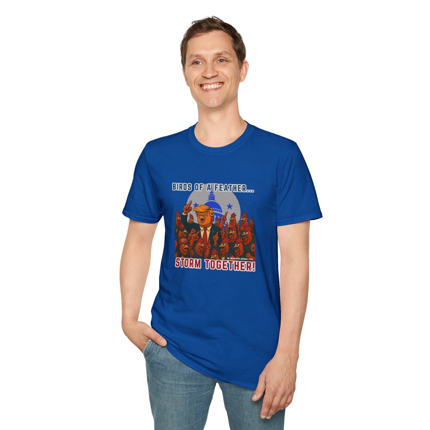 Birds of a Feather Storm Together T-Shirt – Funny Political Satire Tee for Free Thinkers & Rebel Minds