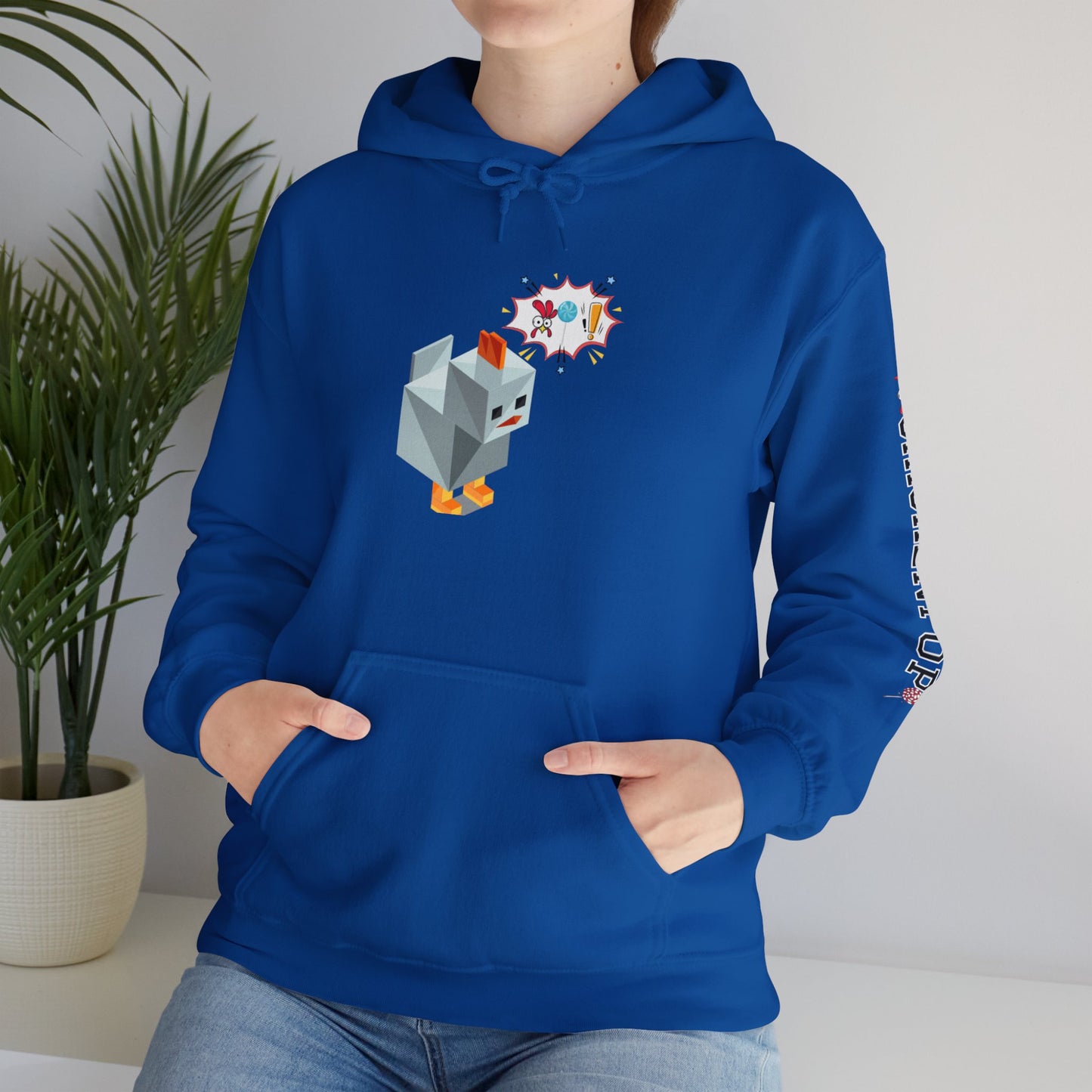 Roblox Chicken Thinks Hoodie UNISEX - ChickenPop Arm Logo Edition