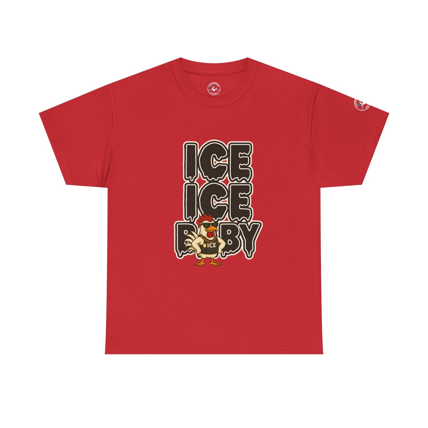 ICE ICE BABY Funny Chicken T-Shirt – Coop Daddy Parody Tee for Music & Poultry Fans