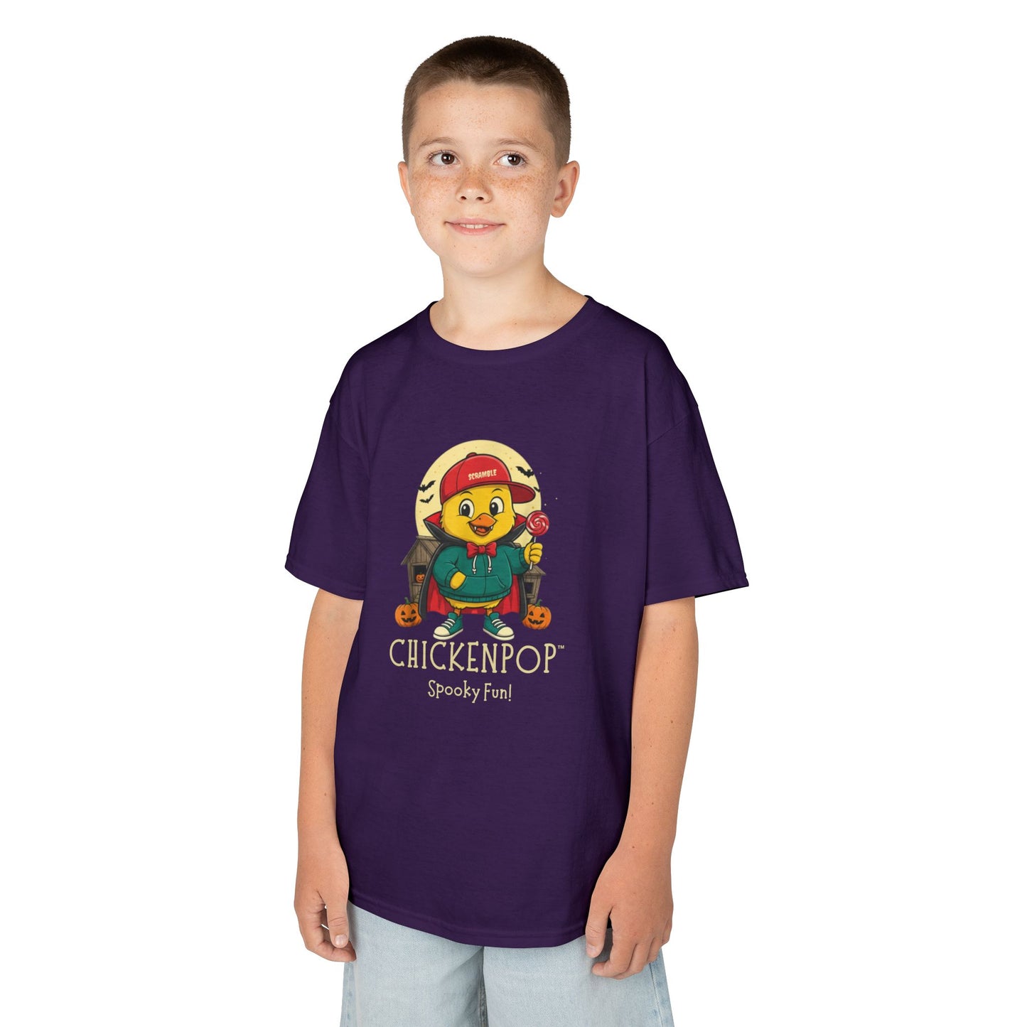 Kids Tee - Scramble the Vampire Lil' Cluckers Halloween Shirt