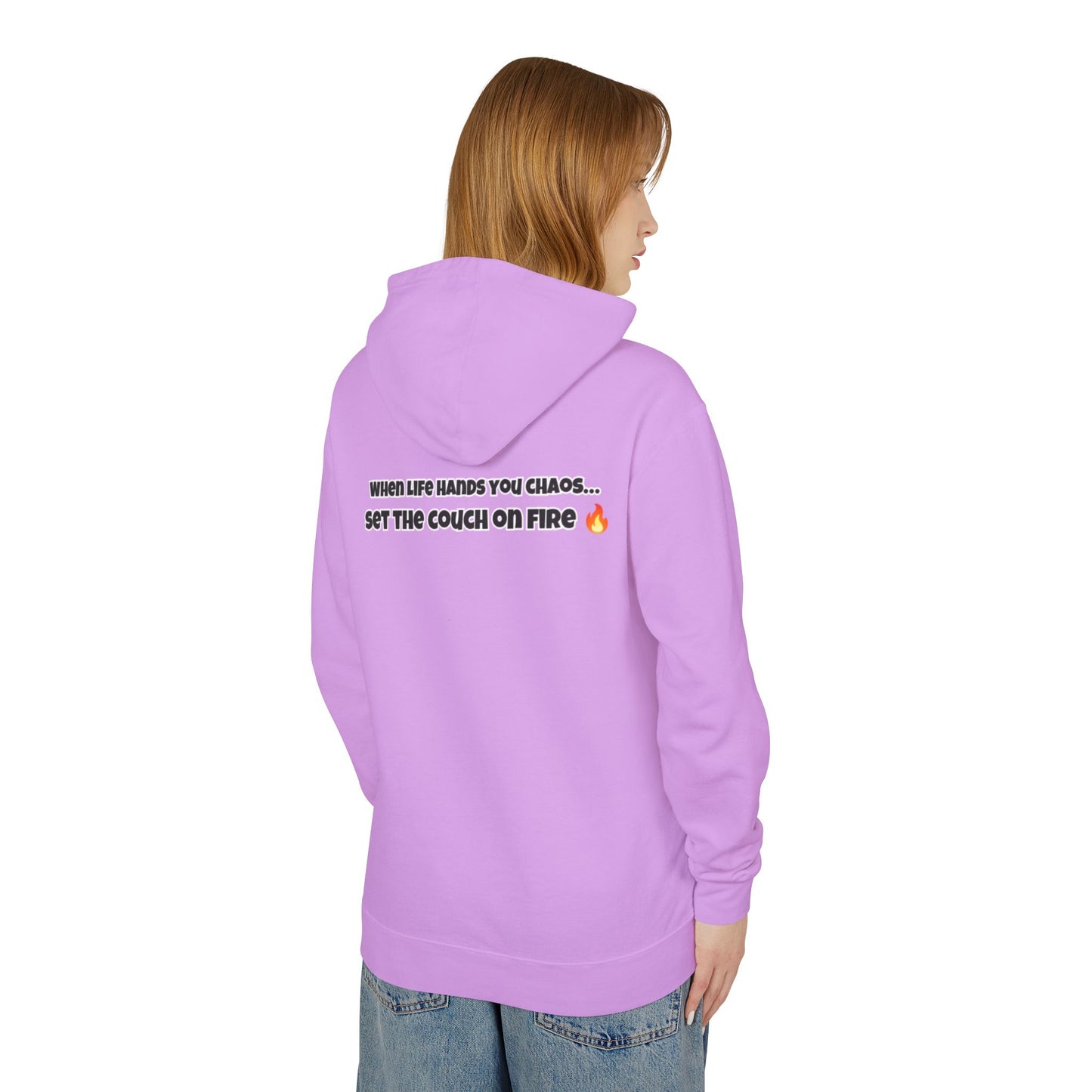 Big Rich Energy Burning Couch Hoodie – Chaos Quote 🔥FREE SHIPPING🔥