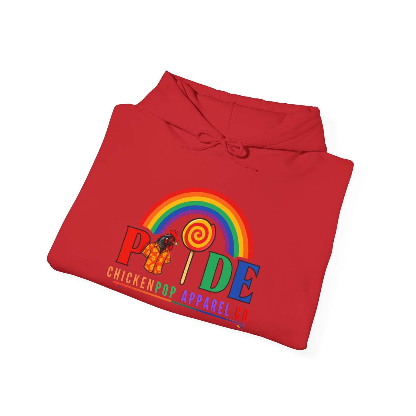 Pride Month Hoodie – ChickenPop Apparel | Rainbow Logo with Coop Daddy – Unisex LGBTQ+ Sweatshirt