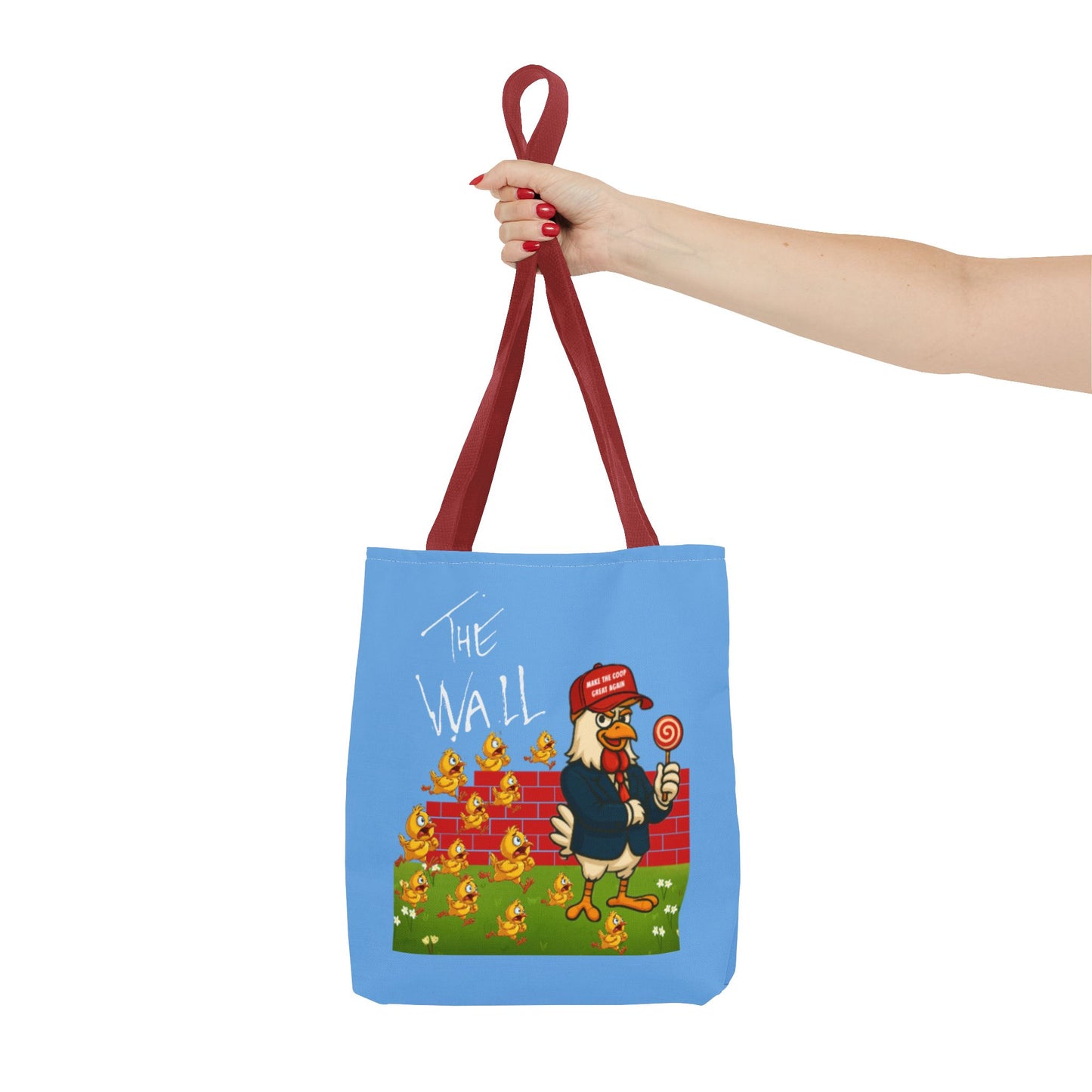 Another Chick Thru The Wall Tote Bag – Funny Political Chicken Graphic | Durable Eco-Friendly Canvas Shopper for Everyday Use