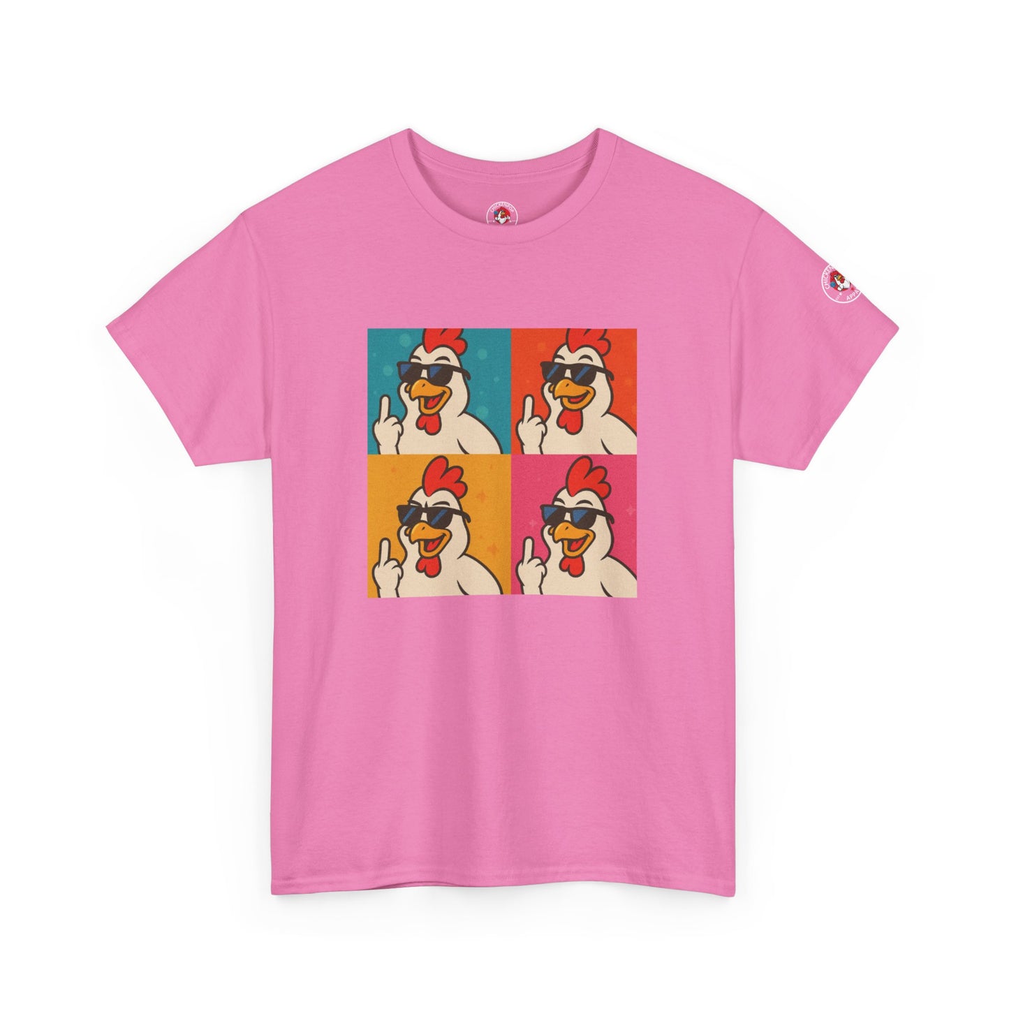 Warhol Pop Art Chicken T-Shirt – Funny Coop Daddy Middle Finger Tee for Bold Style