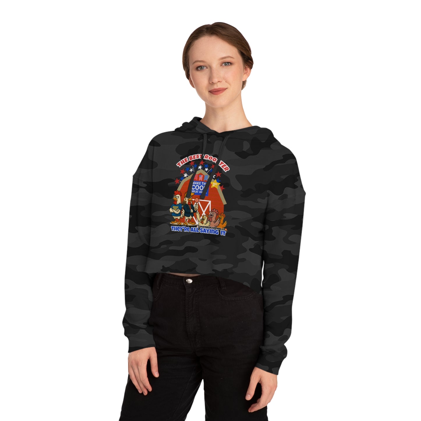 The Best Rooster Cropped Hoodie | Fun Women's Sweatshirt,