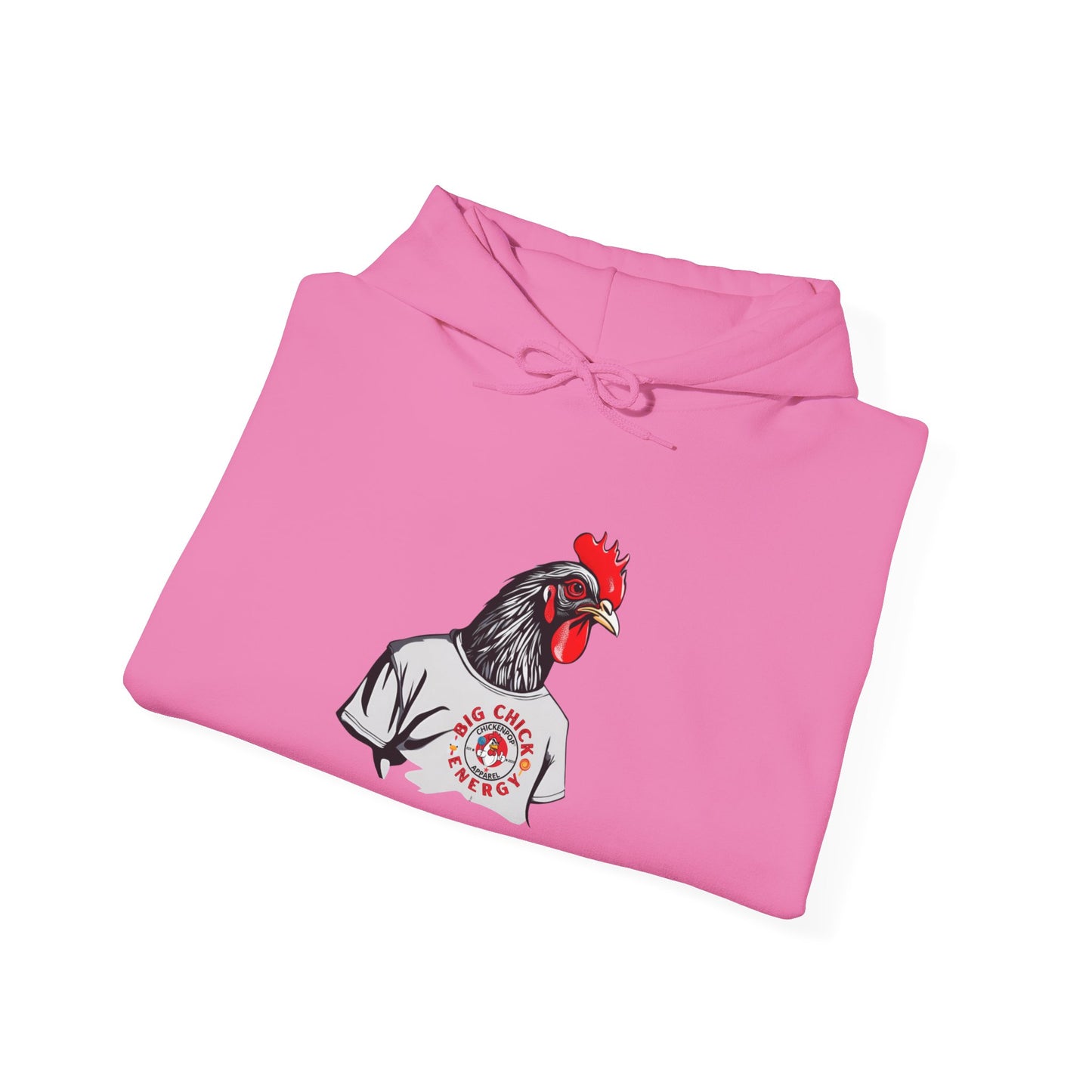 Big Chick Energy Giant Rooster Logo Unisex Hoodie - ChickenPop Arm Logo Edition