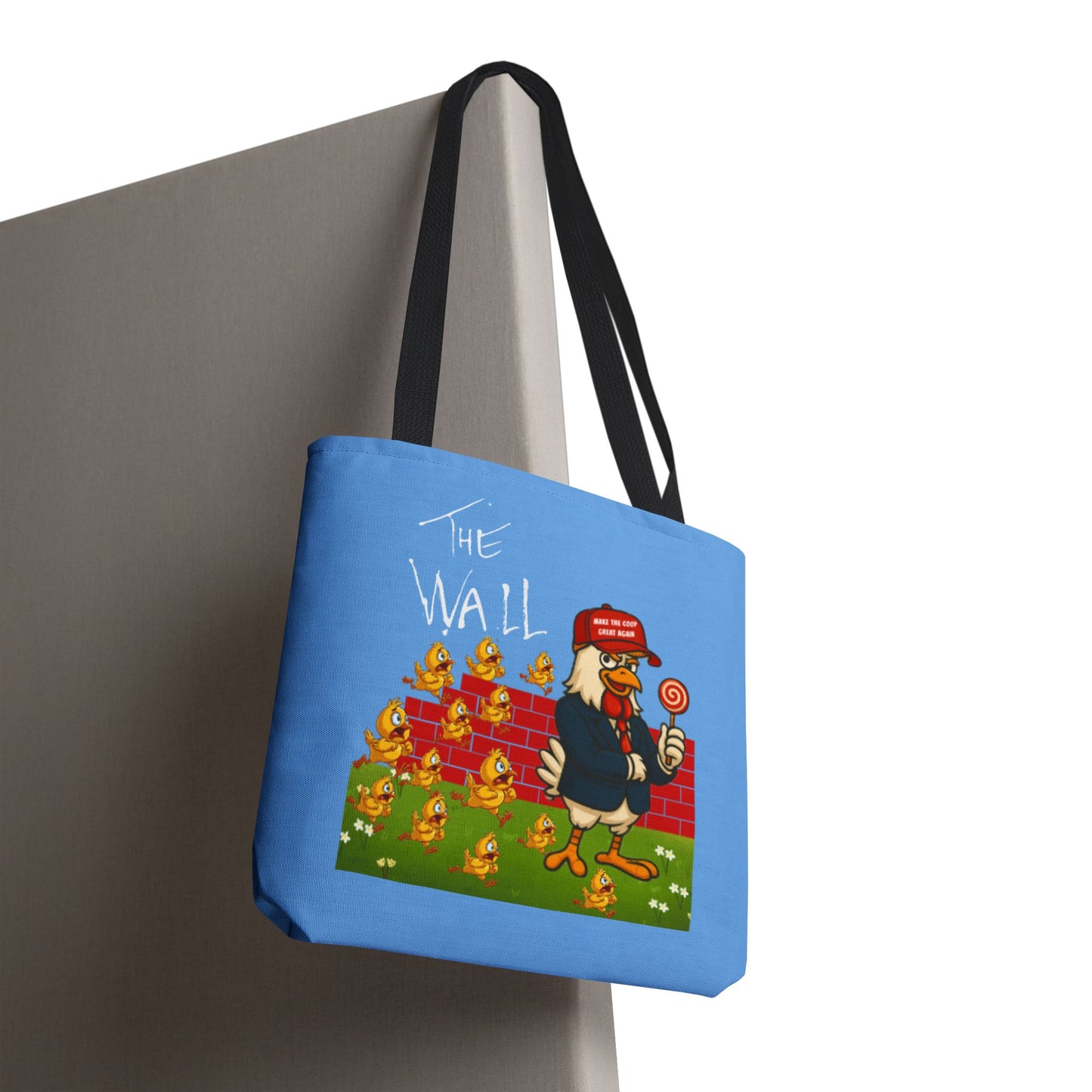 Another Chick Thru The Wall Tote Bag – Funny Political Chicken Graphic | Durable Eco-Friendly Canvas Shopper for Everyday Use