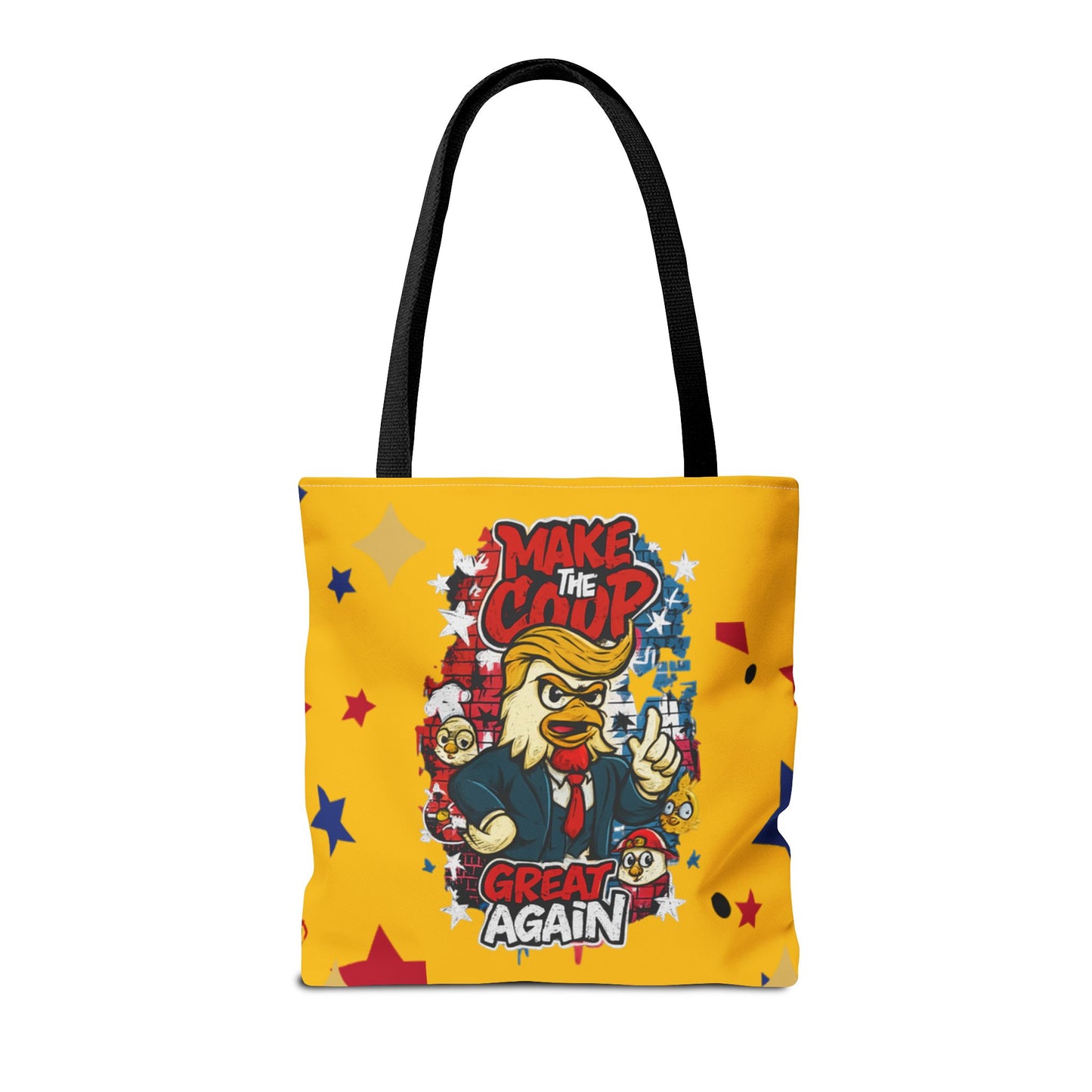 Make the Coop Great Again Tote Bag, Funny Tote Bag, Political Humor Bag, Gift for Movers and Shakers, Yellow Tote, Election Day Accessory