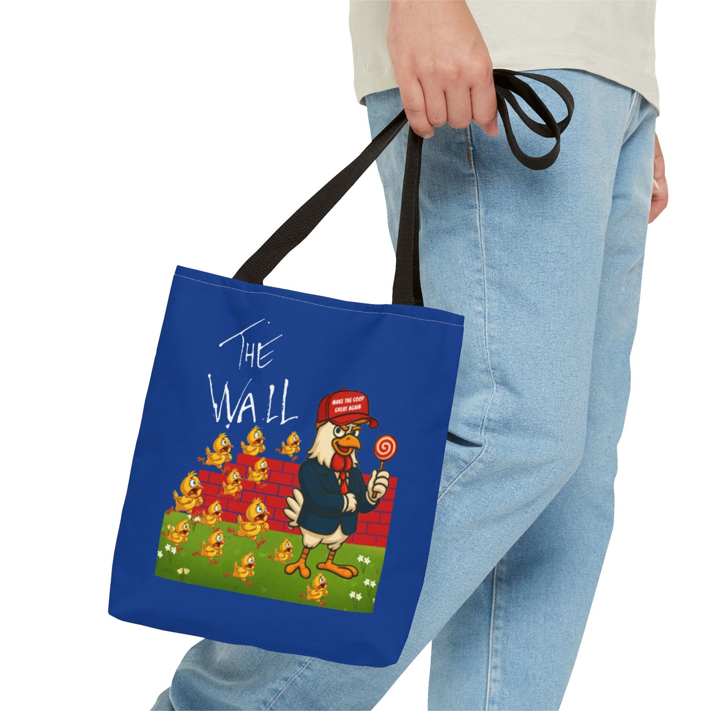 Another Chick Thru The Wall Tote Bag – Funny Political Chicken Graphic | Durable Eco-Friendly Canvas Shopper for Everyday Use