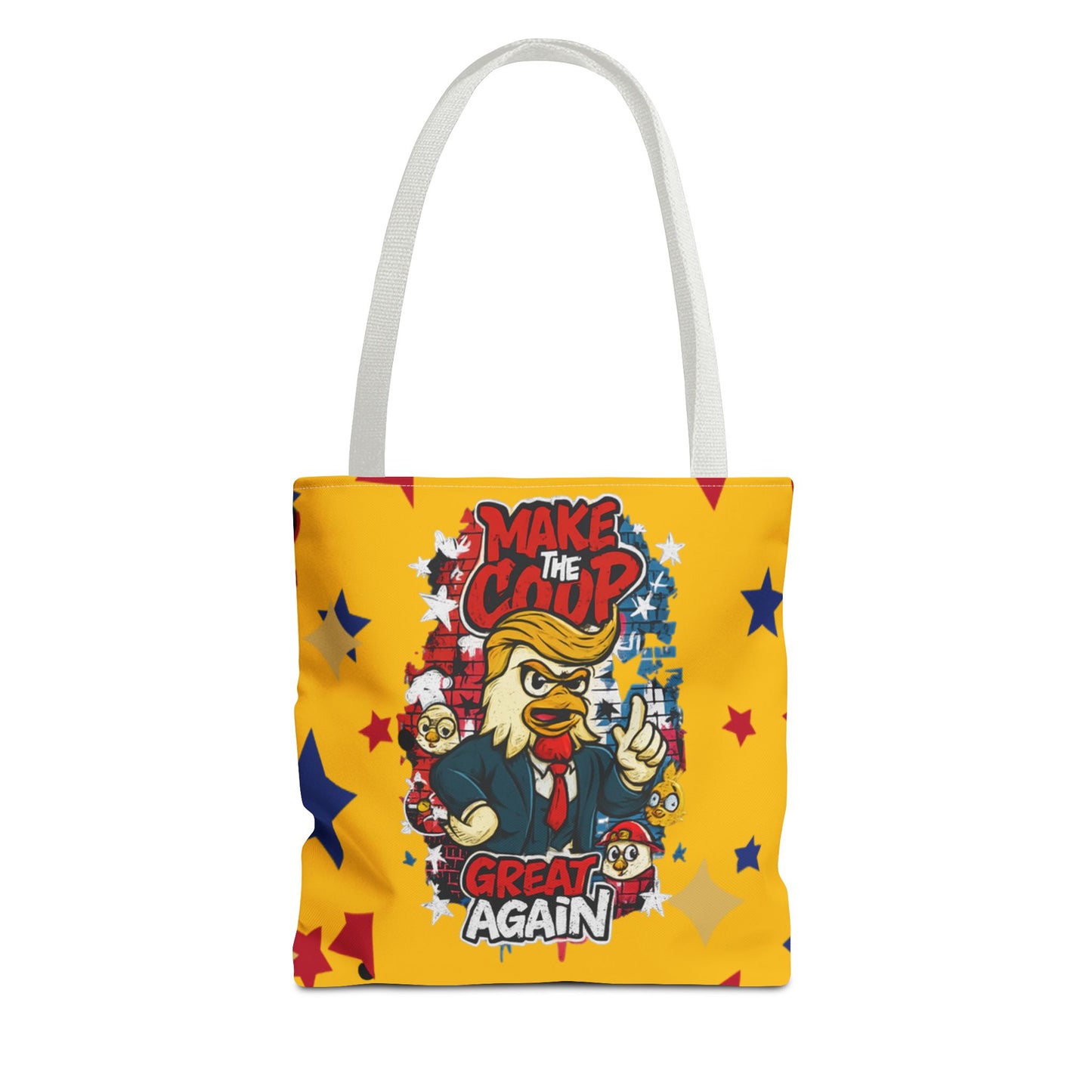 Make the Coop Great Again Tote Bag, Funny Tote Bag, Political Humor Bag, Gift for Movers and Shakers, Yellow Tote, Election Day Accessory