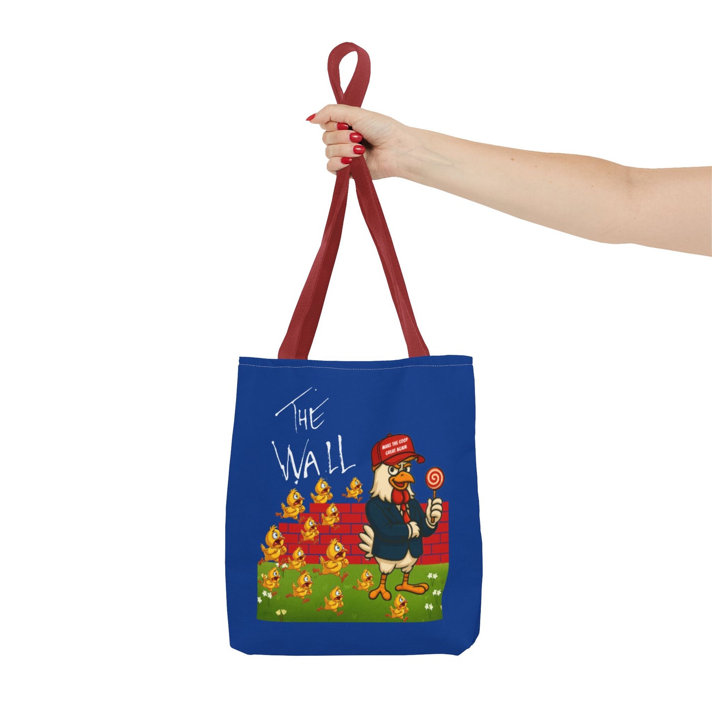 Another Chick Thru The Wall Tote Bag – Funny Political Chicken Graphic | Durable Eco-Friendly Canvas Shopper for Everyday Use