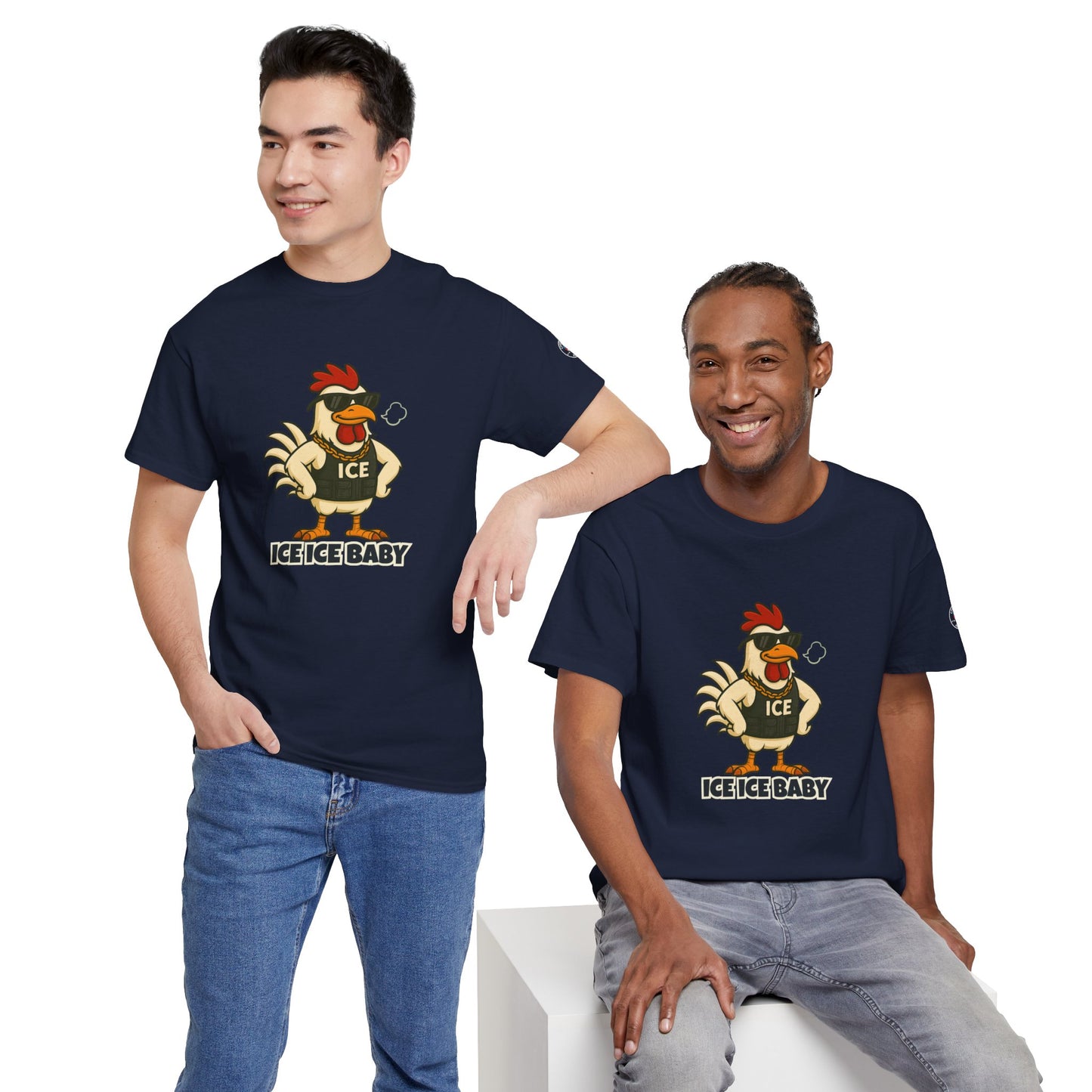 Ice Ice Baby Part 2 Funny Chicken T-Shirt – Cool Rooster Graphic Tee | Unisex Retro Hip-Hop Style