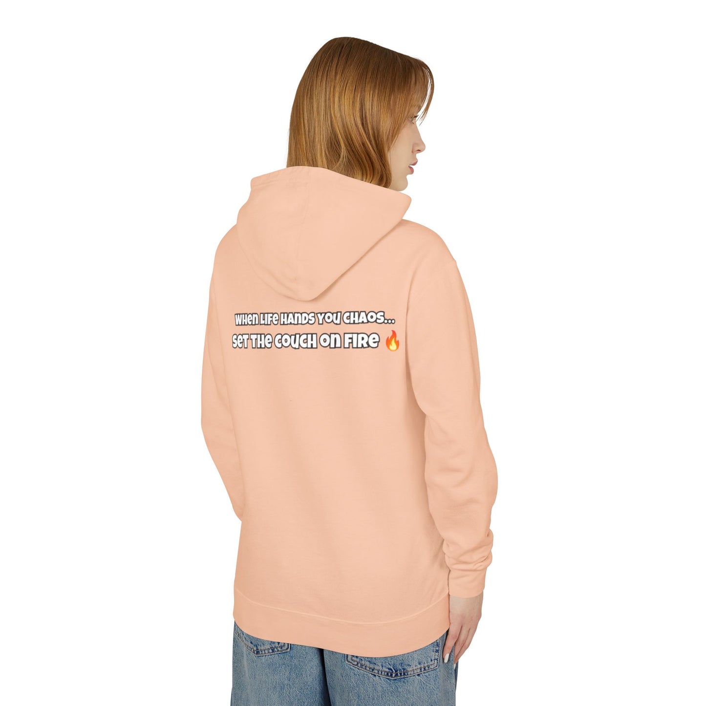 Big Rich Energy Burning Couch Hoodie – Chaos Quote 🔥FREE SHIPPING🔥