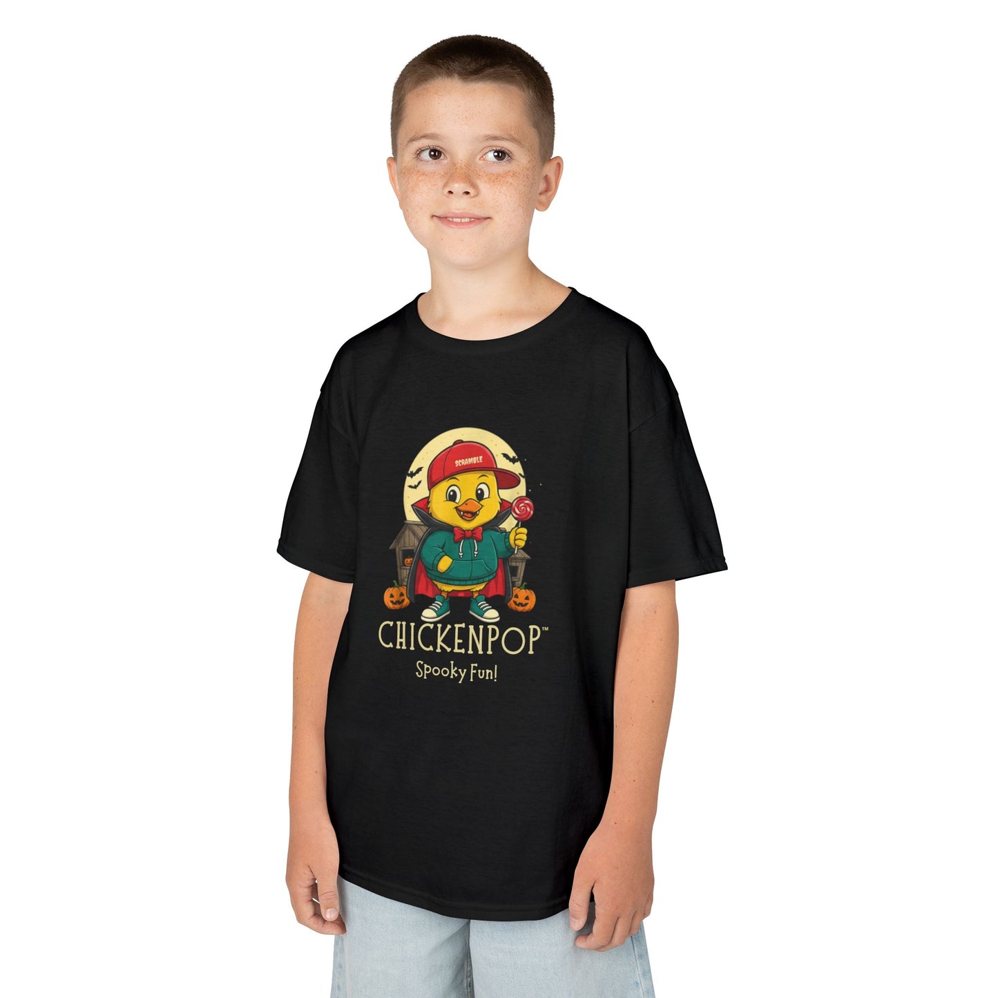 Kids Tee - Scramble the Vampire Lil' Cluckers Halloween Shirt