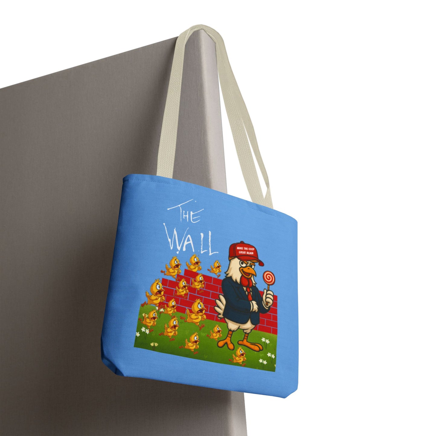 Another Chick Thru The Wall Tote Bag – Funny Political Chicken Graphic | Durable Eco-Friendly Canvas Shopper for Everyday Use