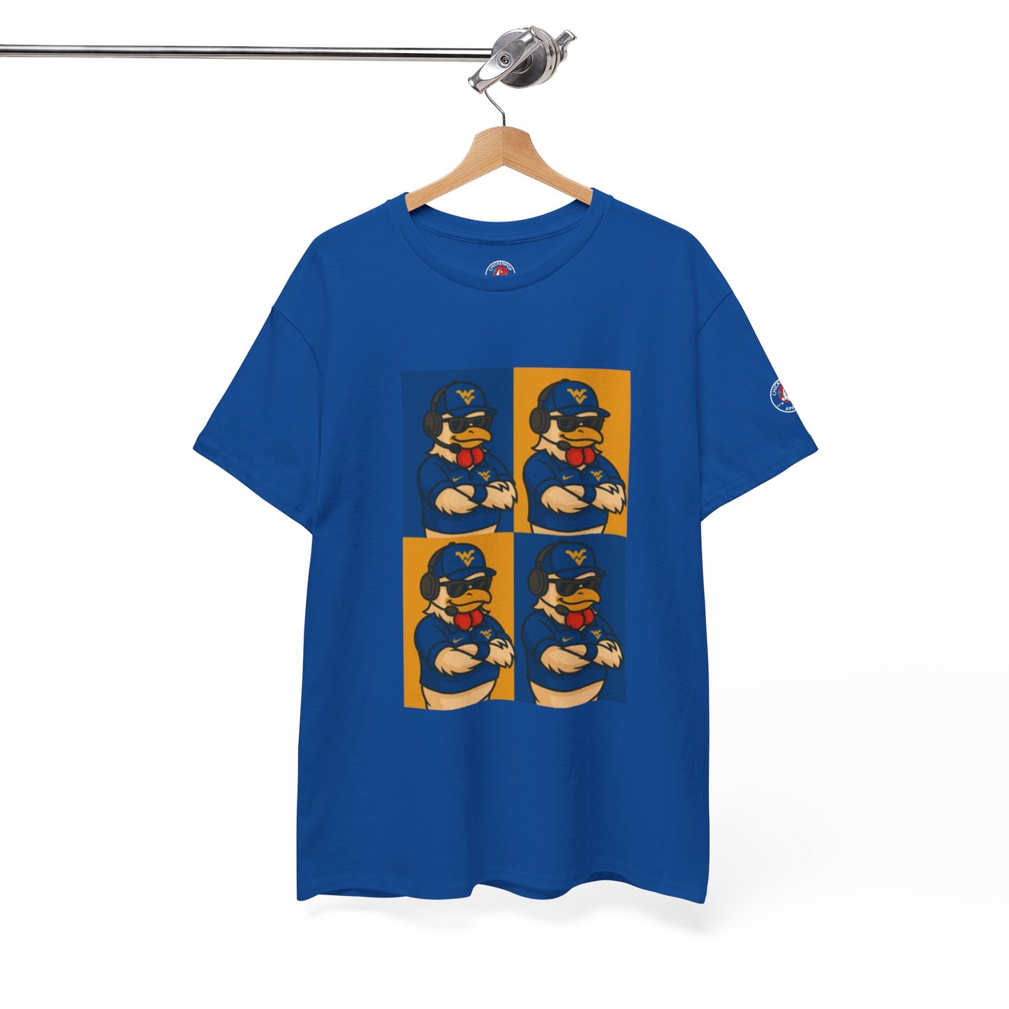 Warhol WVU Coop Daddy T-Shirt – Pop Art Coach Rooster Graphic Tee for Mountaineer Fans FREE SHIPPING