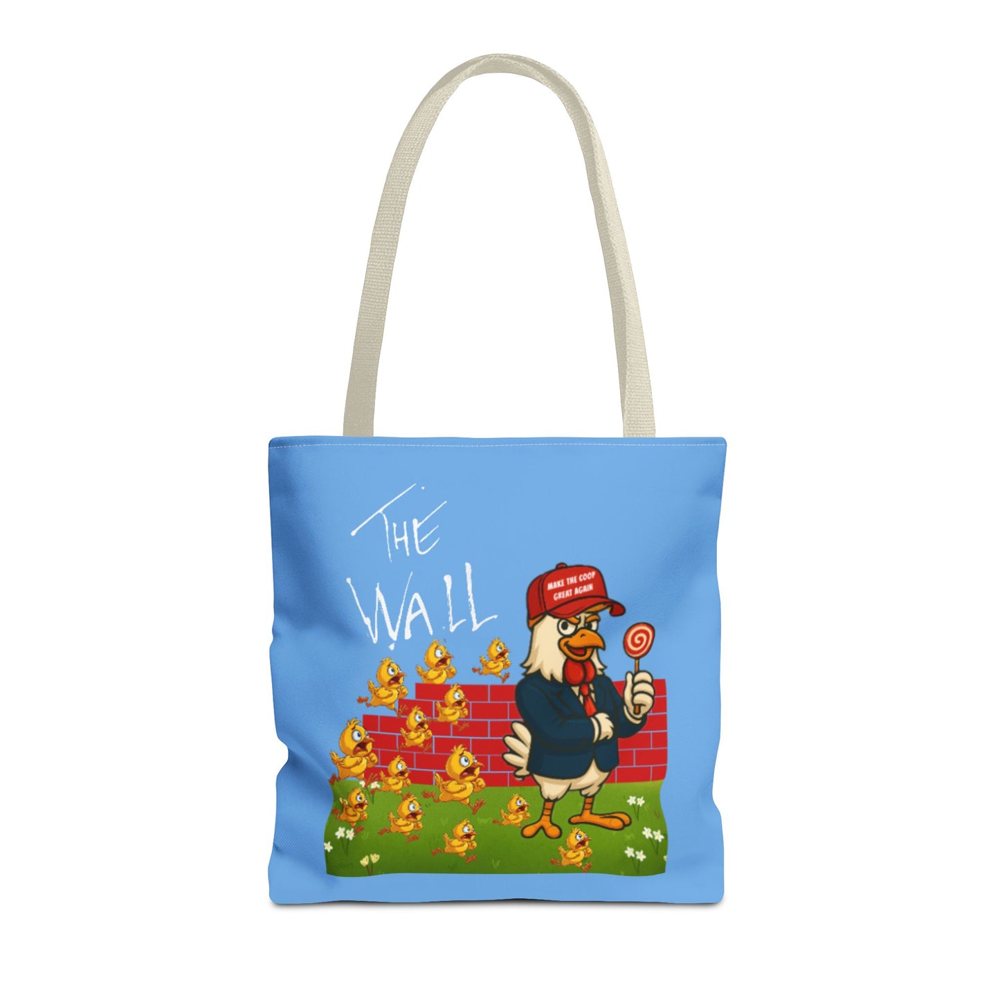 Another Chick Thru The Wall Tote Bag – Funny Political Chicken Graphic | Durable Eco-Friendly Canvas Shopper for Everyday Use