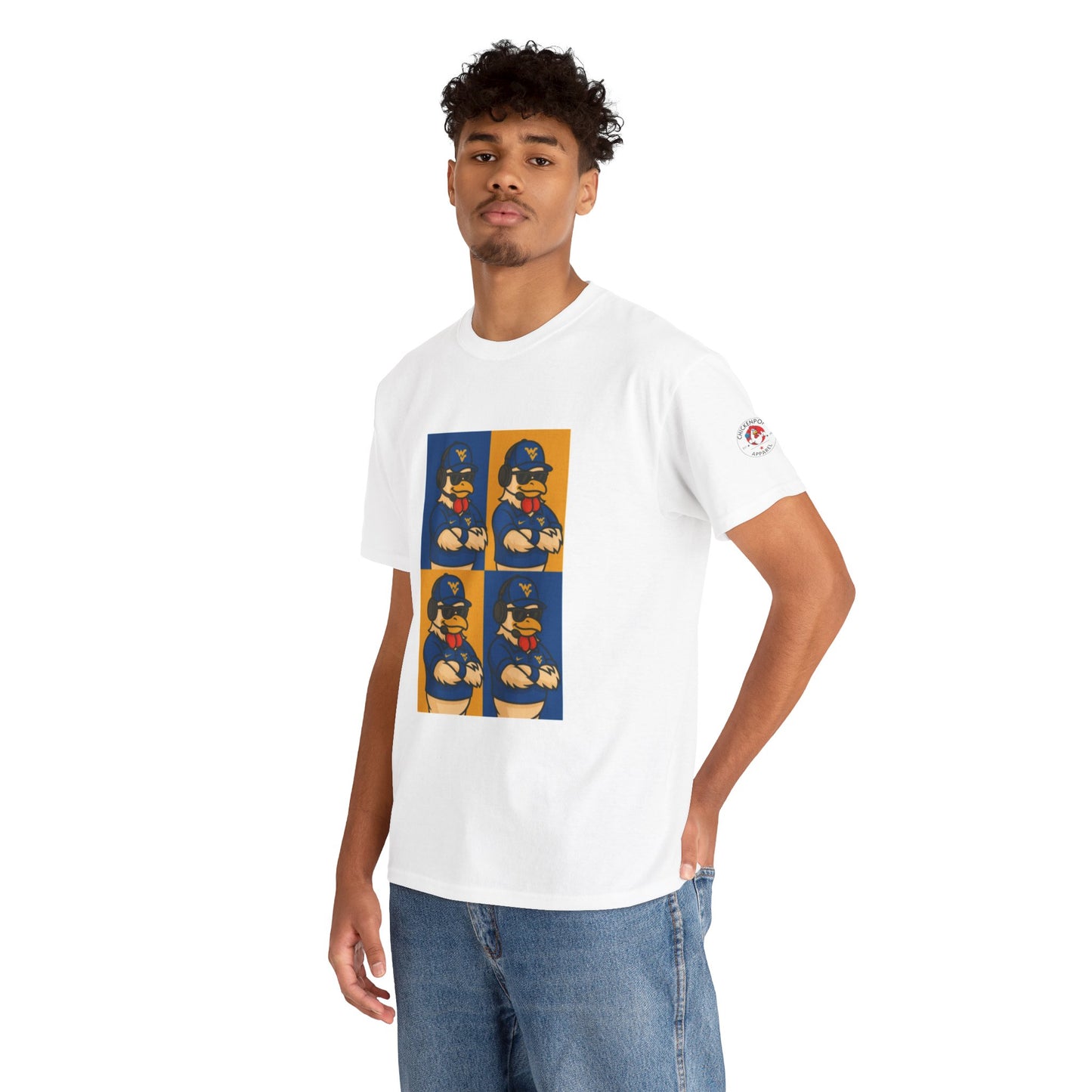 Warhol WVU Coop Daddy T-Shirt – Pop Art Coach Rooster Graphic Tee for Mountaineer Fans FREE SHIPPING