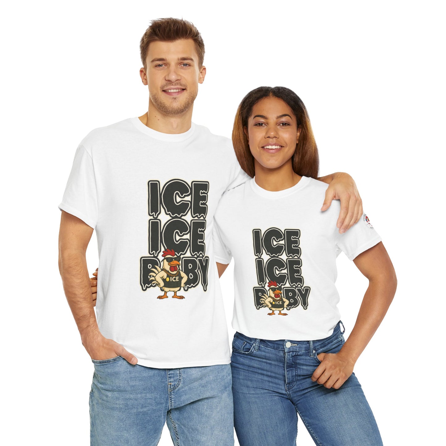 ICE ICE BABY Funny Chicken T-Shirt – Coop Daddy Parody Tee for Music & Poultry Fans
