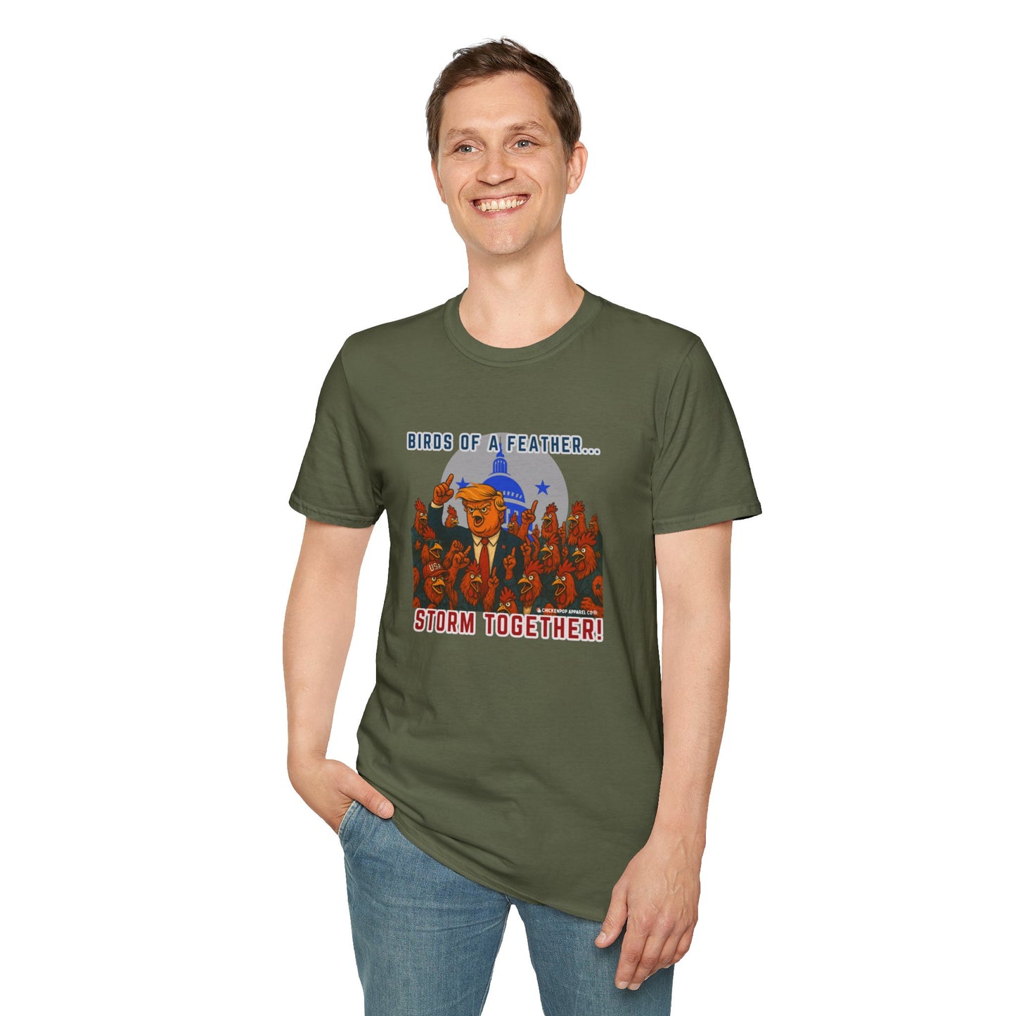 Birds of a Feather Storm Together T-Shirt – Funny Political Satire Tee for Free Thinkers & Rebel Minds