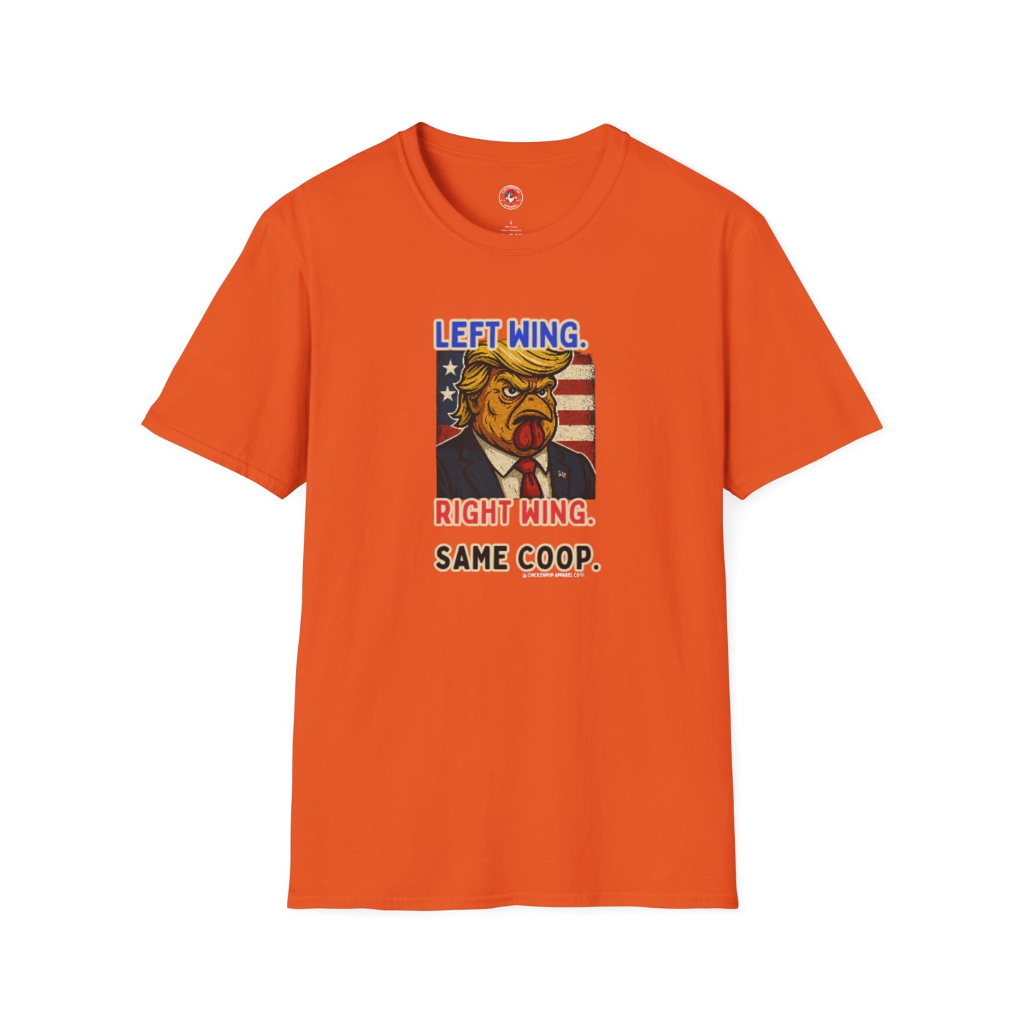 Cock-a-Doodle-Don "Left Wing. Right Wing. Same Coop." Political Satire Tee – Unisex Graphic T-Shirt