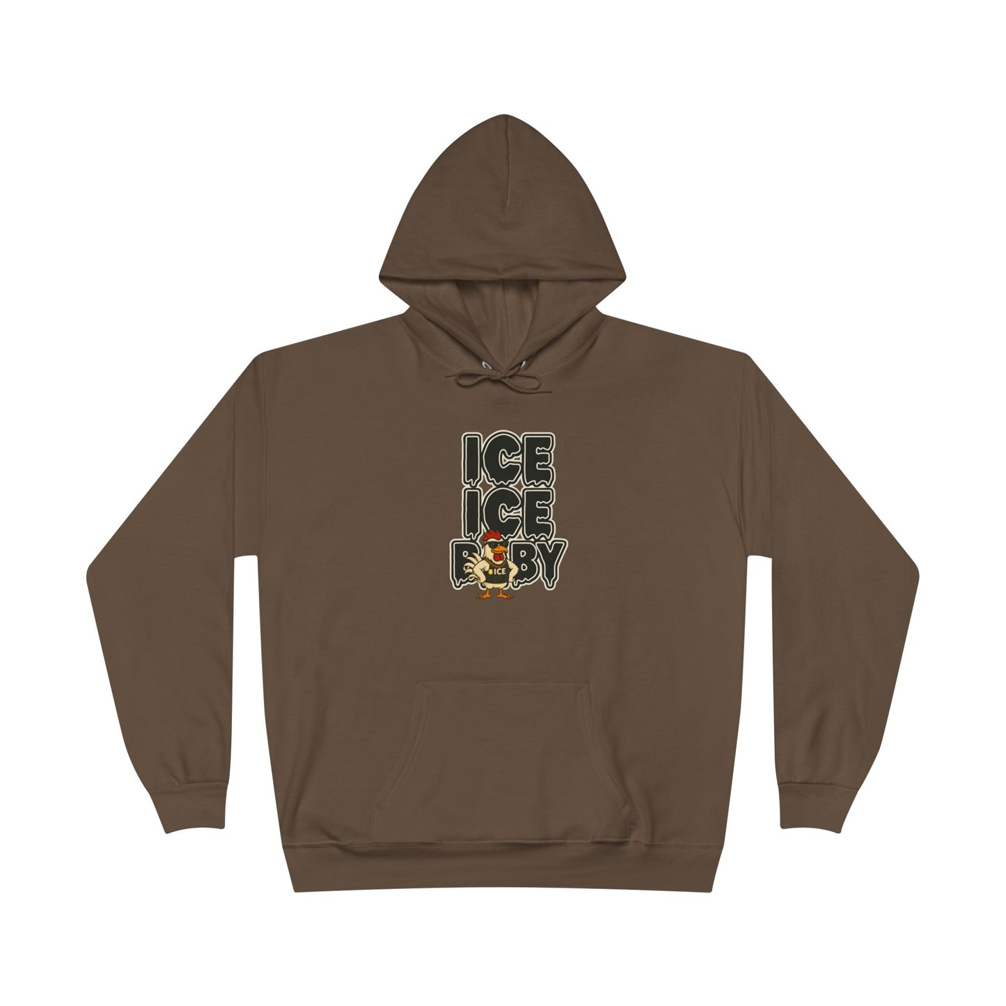 ICE ICE BABY Funny Chicken Hoodie – Retro Hip-Hop Pullover for Music Fans, Students & Cold-Weather Comedians