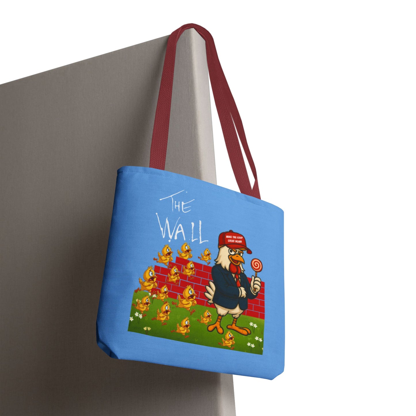 Another Chick Thru The Wall Tote Bag – Funny Political Chicken Graphic | Durable Eco-Friendly Canvas Shopper for Everyday Use