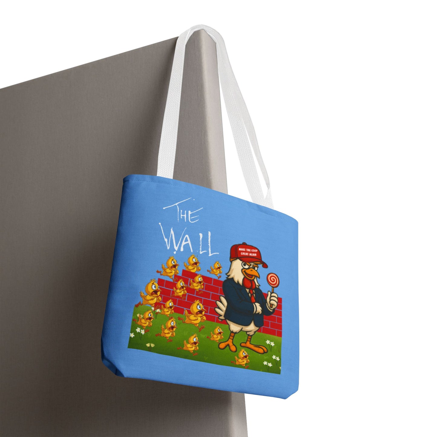 Another Chick Thru The Wall Tote Bag – Funny Political Chicken Graphic | Durable Eco-Friendly Canvas Shopper for Everyday Use