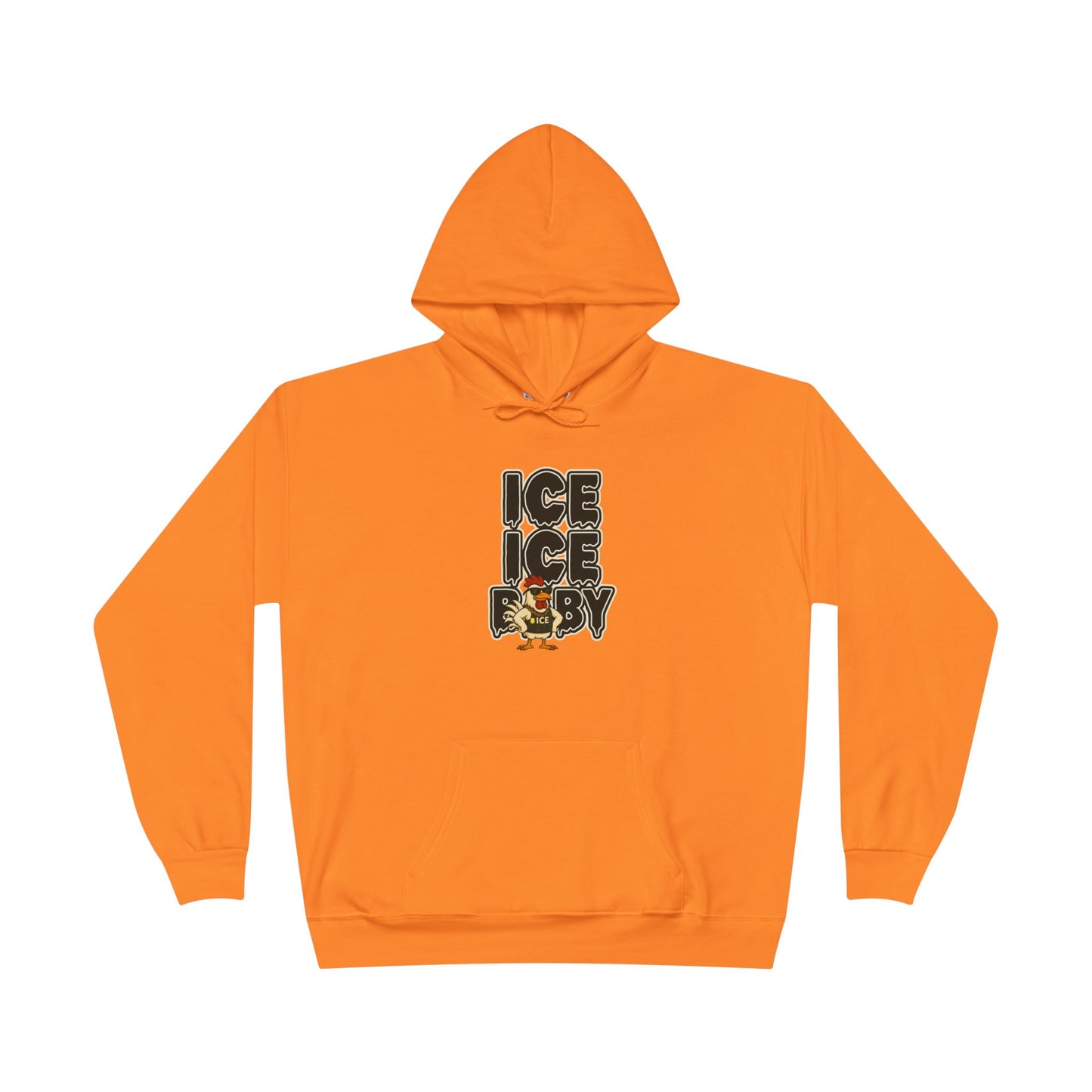 ICE ICE BABY Funny Chicken Hoodie – Retro Hip-Hop Pullover for Music Fans, Students & Cold-Weather Comedians
