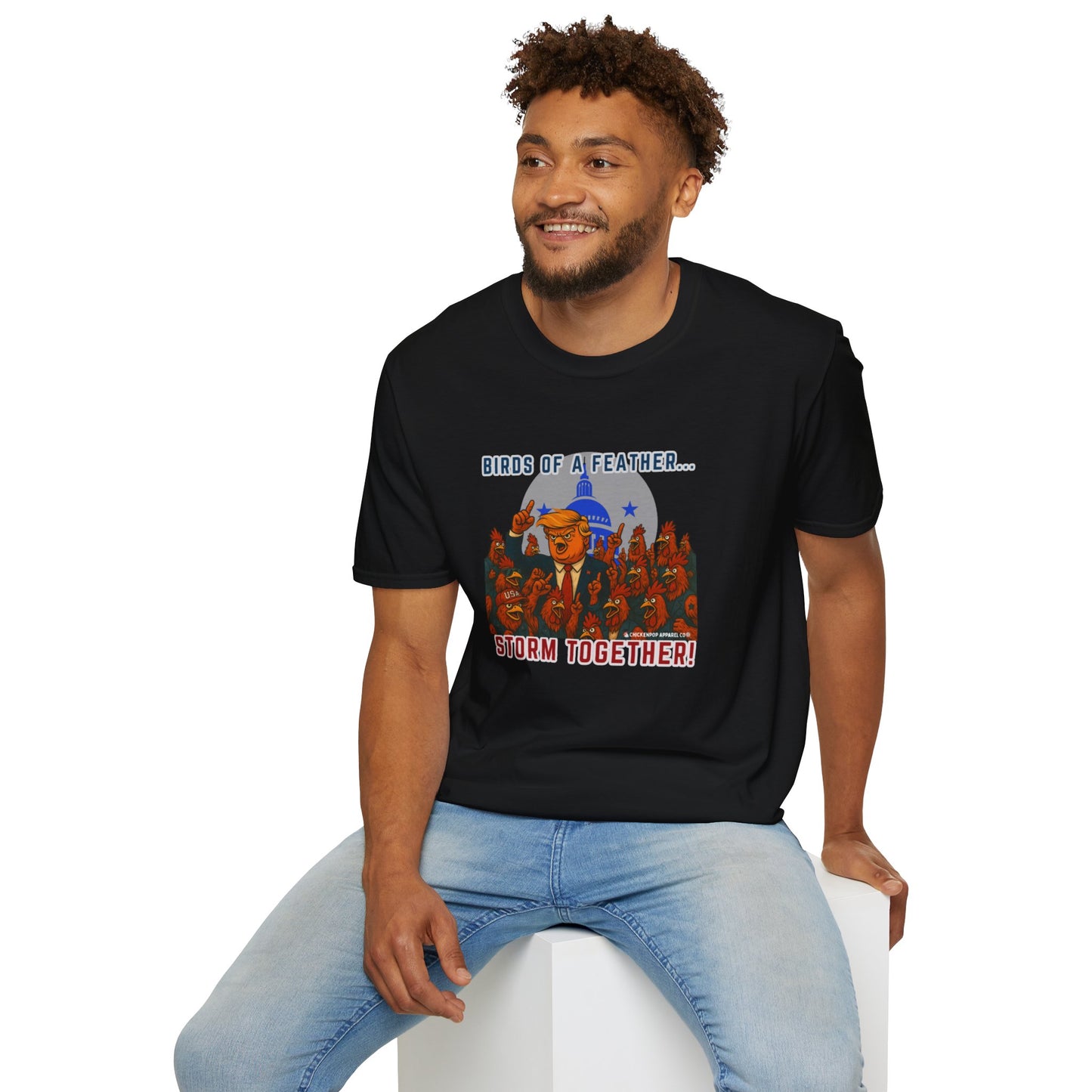 Birds of a Feather Storm Together T-Shirt – Funny Political Satire Tee for Free Thinkers & Rebel Minds