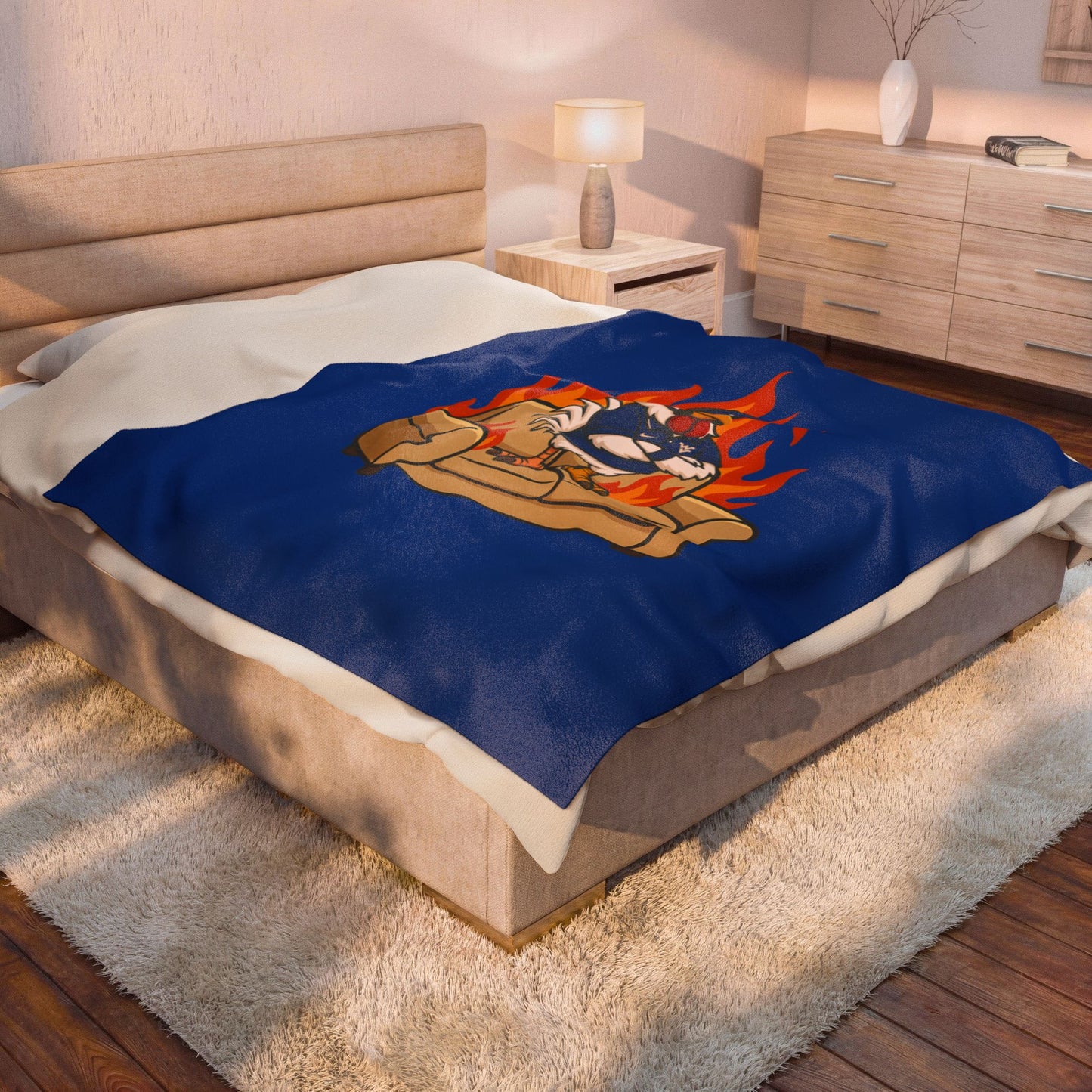 Big Rich Energy™ “Burning Down the Couch” Velveteen Plush Blanket – Funny Chicken Meme Throw Blanket, Cozy Gift for WV Fans & Couch Potato Legends