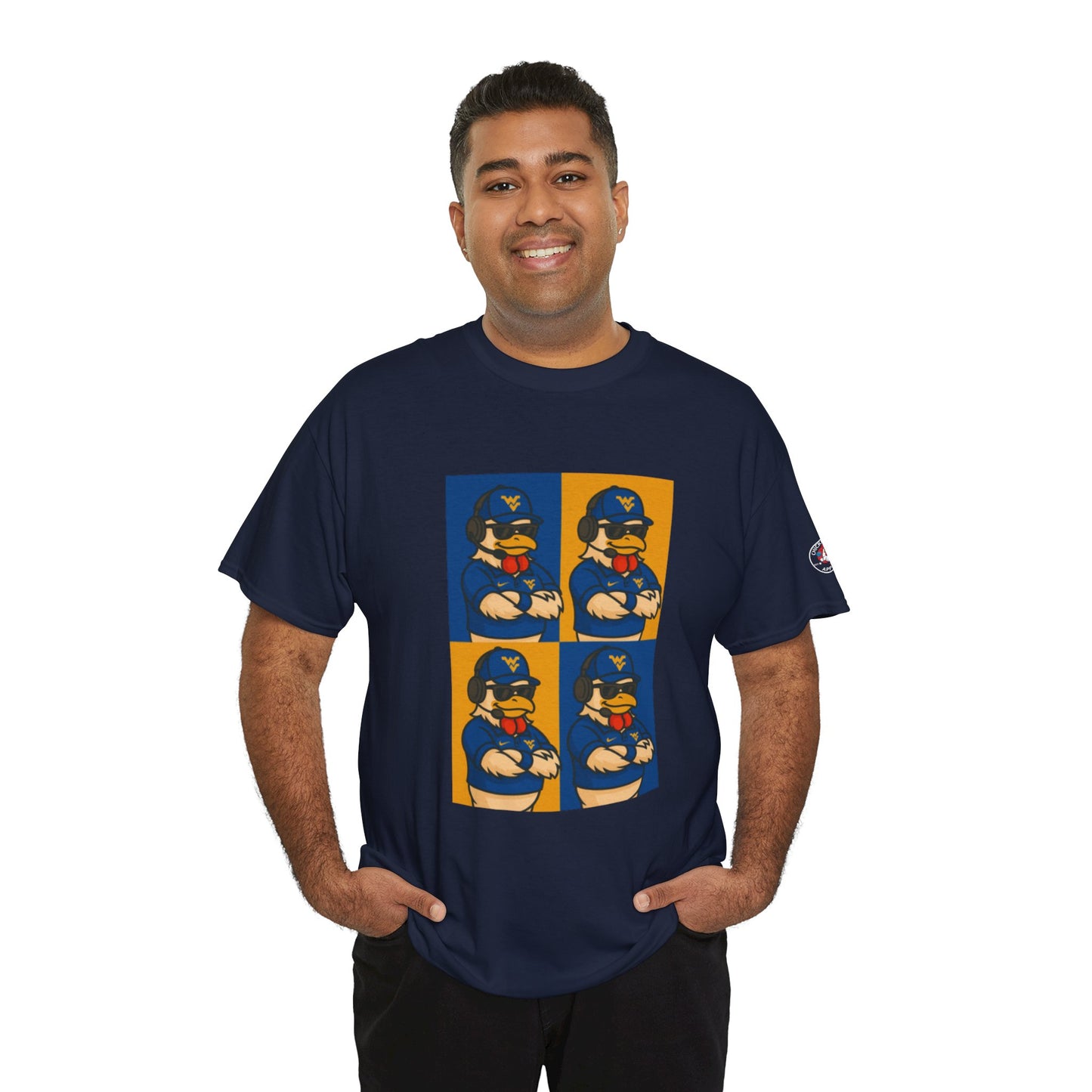 Warhol WVU Coop Daddy T-Shirt – Pop Art Coach Rooster Graphic Tee for Mountaineer Fans FREE SHIPPING