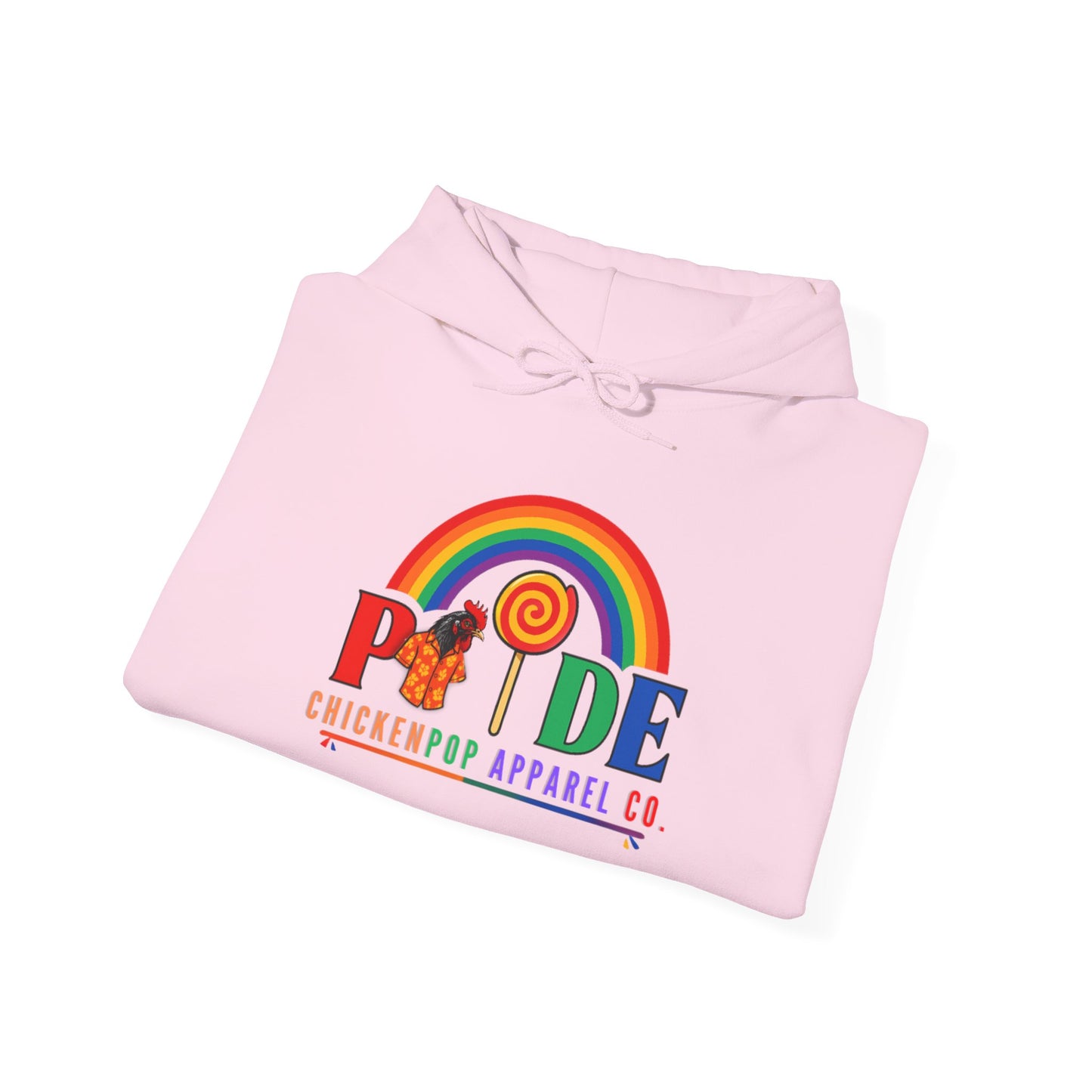 Pride Month Hoodie – ChickenPop Apparel | Rainbow Logo with Coop Daddy – Unisex LGBTQ+ Sweatshirt