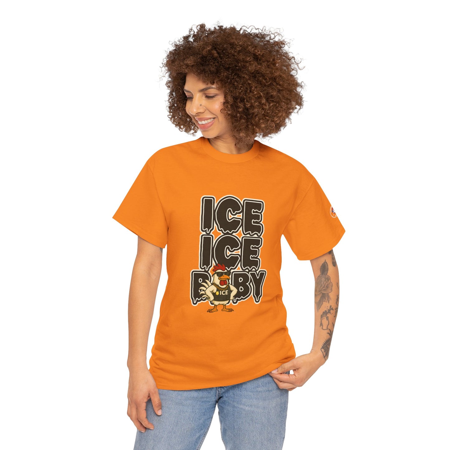 ICE ICE BABY Funny Chicken T-Shirt – Coop Daddy Parody Tee for Music & Poultry Fans