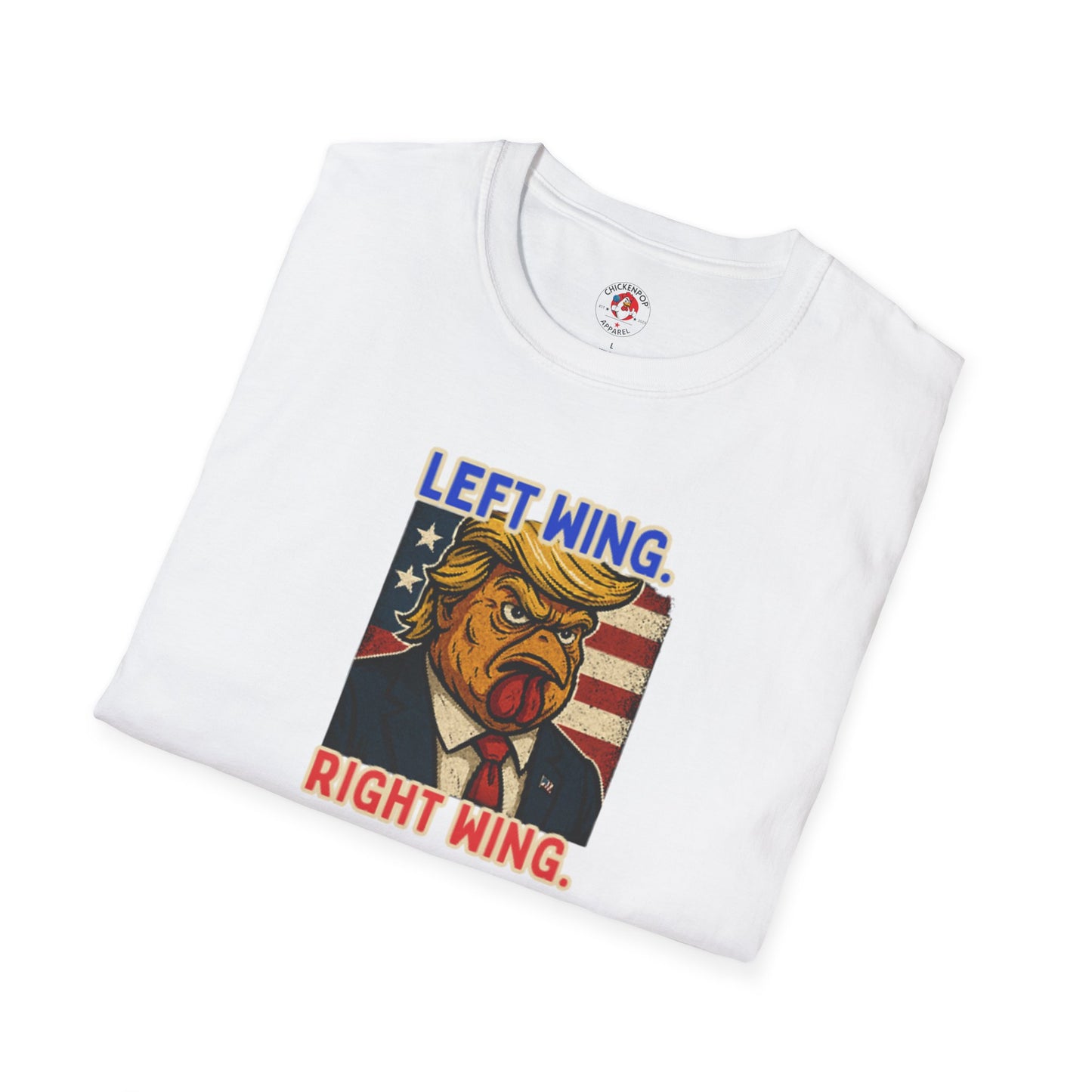 Cock-a-Doodle-Don "Left Wing. Right Wing. Same Coop." Political Satire Tee – Unisex Graphic T-Shirt