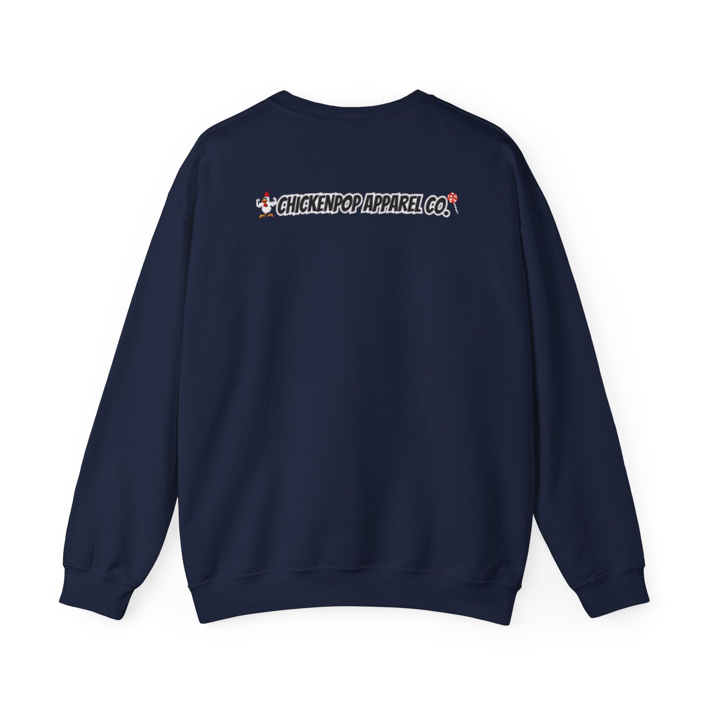 Coop Wars Crewneck Sweatshirt – Funny Political Graphic Pullover | Unisex Heavy Blend with ChickenPop Logo | Ethically Made & Cozy Cold-Weather Humor