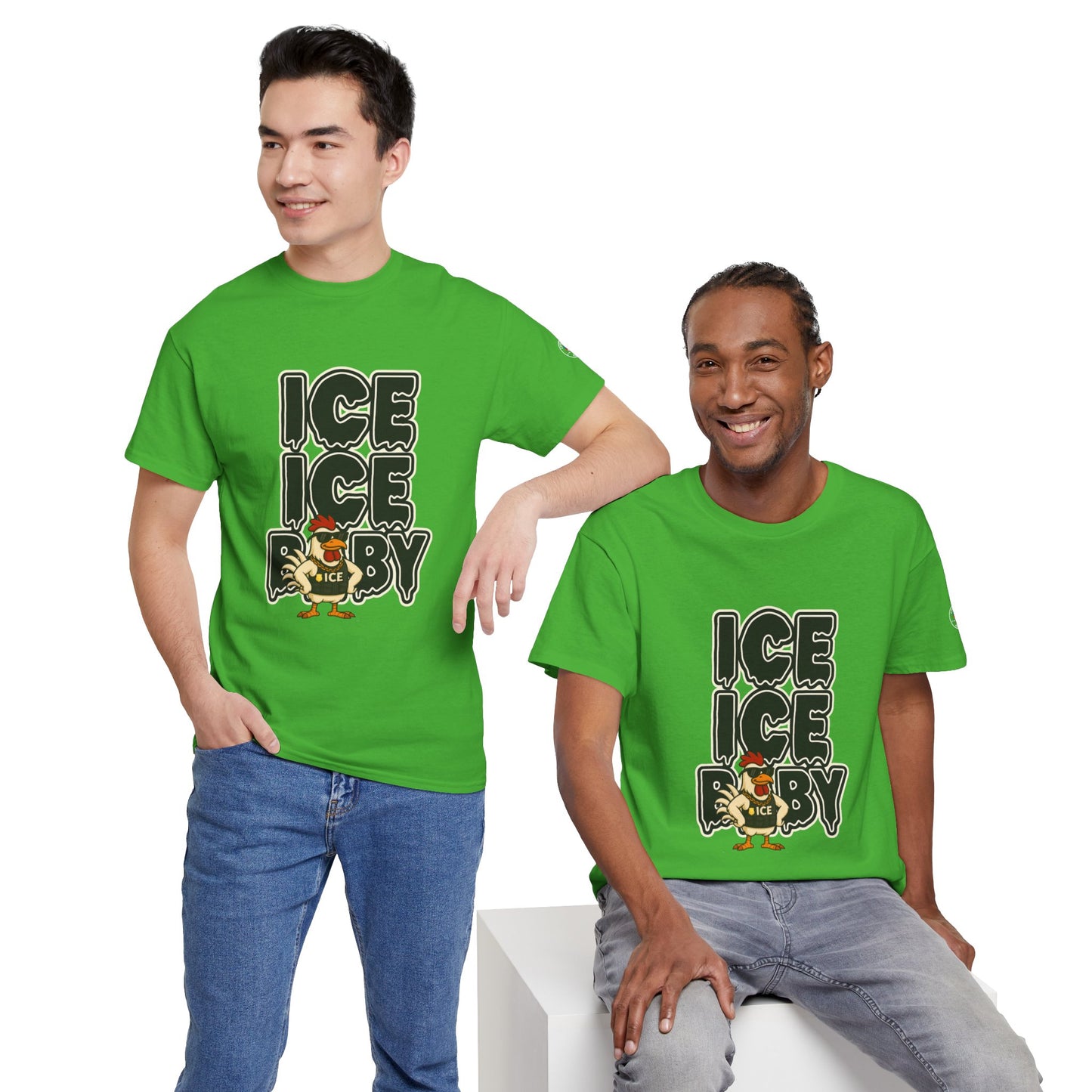 ICE ICE BABY Funny Chicken T-Shirt – Coop Daddy Parody Tee for Music & Poultry Fans