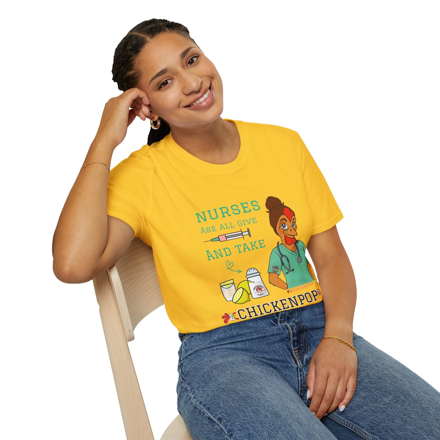 Funny Nurse T-Shirt – “Nurses Are All Give and Take” | Code Sass Chicken Nurse Tee | Unisex Fit
