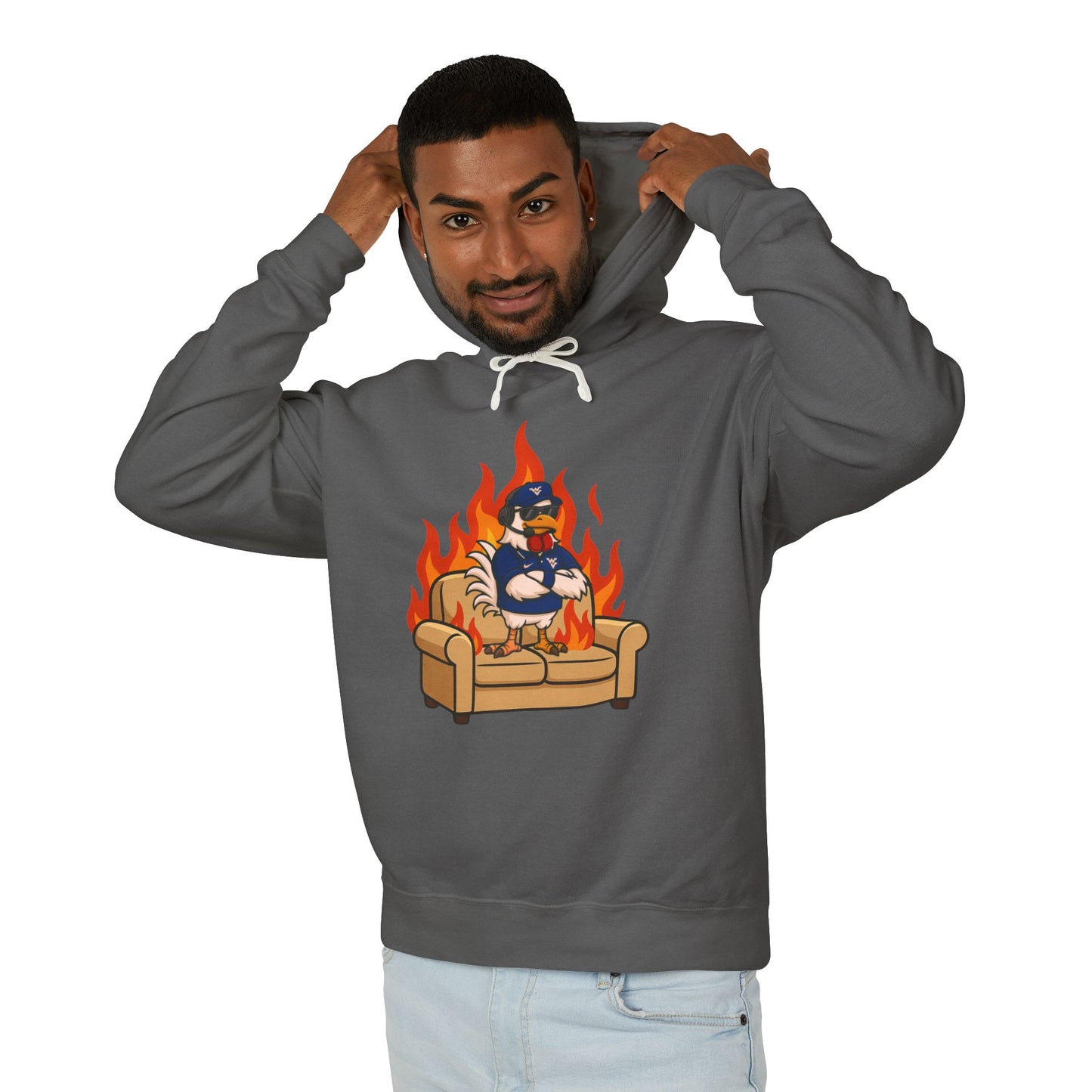 Big Rich Energy Burning Couch Hoodie – Chaos Quote 🔥FREE SHIPPING🔥