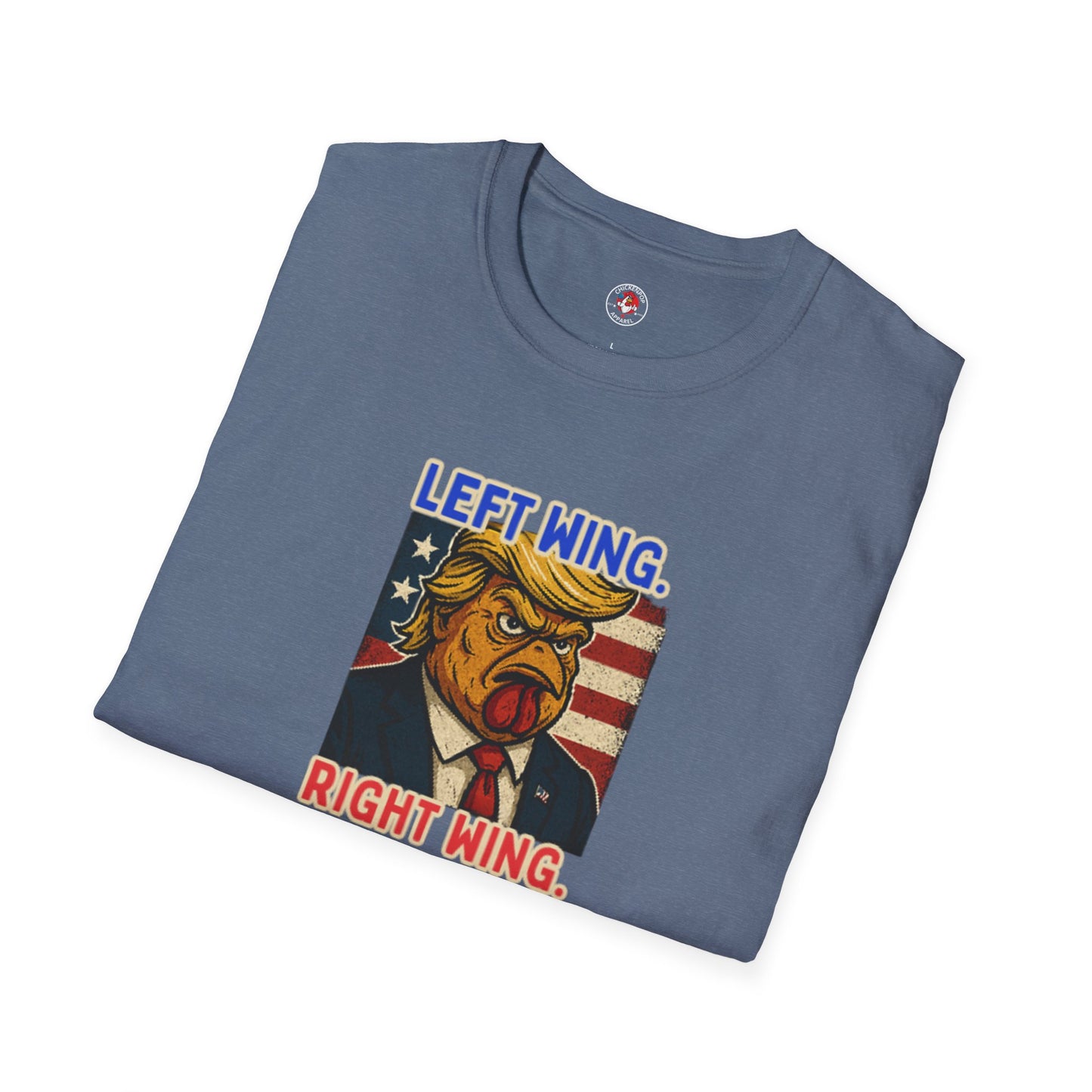 Cock-a-Doodle-Don "Left Wing. Right Wing. Same Coop." Political Satire Tee – Unisex Graphic T-Shirt